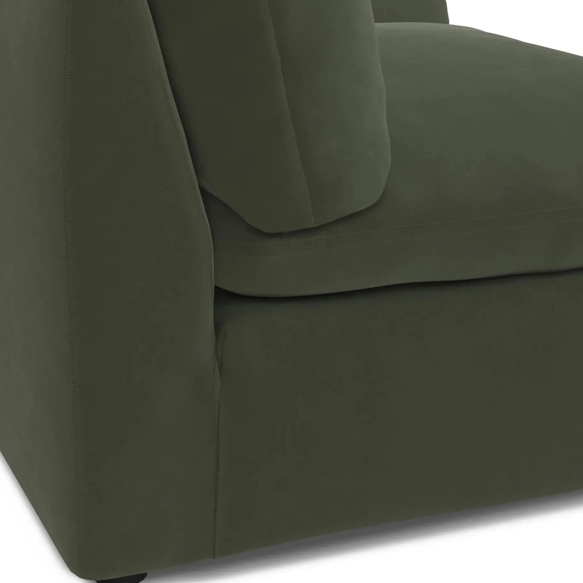 Leigh 46" Velvet Left Arm Module - Hale Fir Green