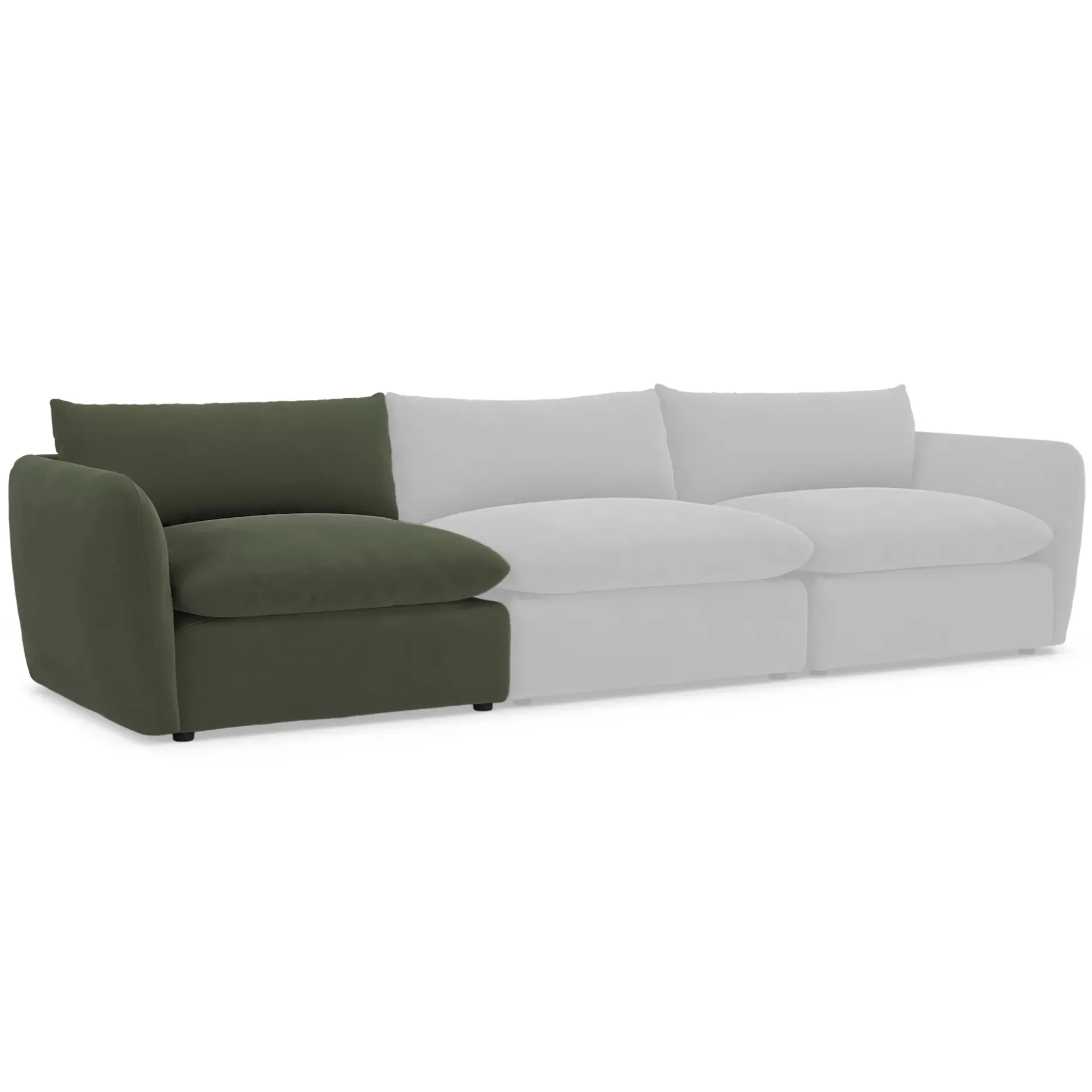 Leigh 46" Velvet Left Arm Module - Hale Fir Green