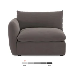 Leigh 46" Velvet Left Arm Module - Hale Warm Gray