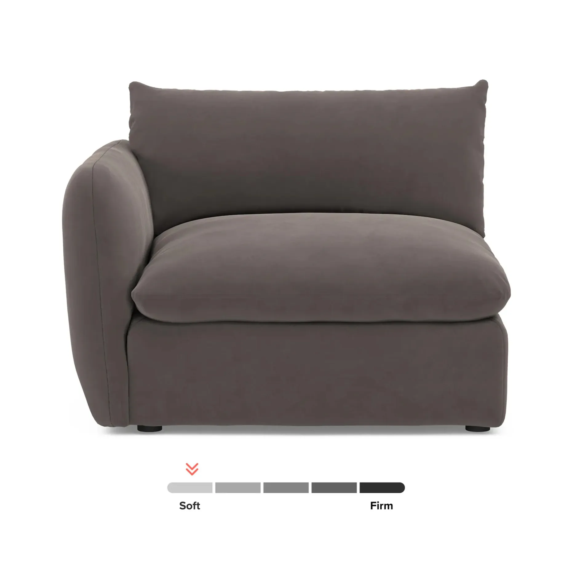 Leigh 46" Velvet Left Arm Module - Hale Warm Gray