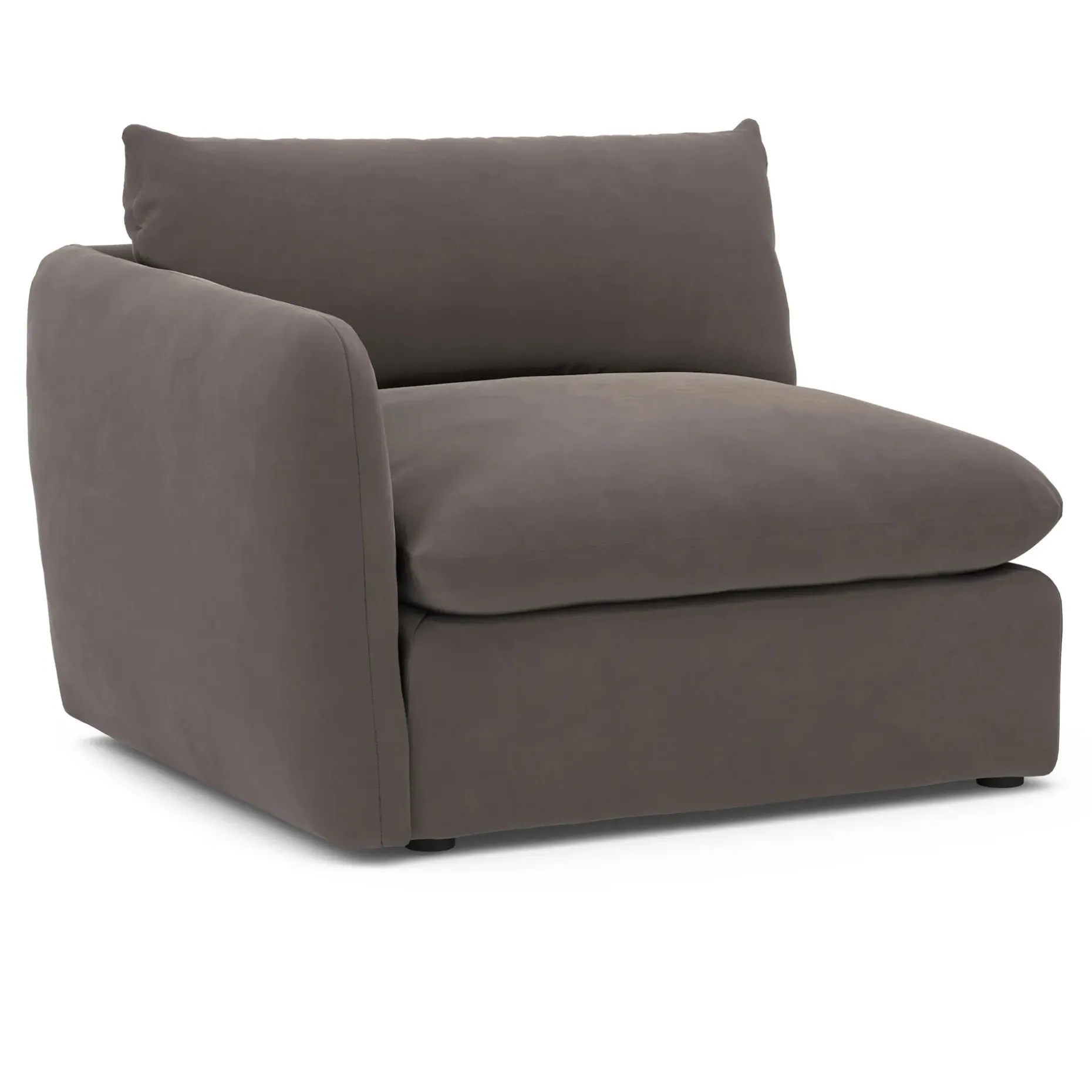 Leigh 46" Velvet Left Arm Module - Hale Warm Gray
