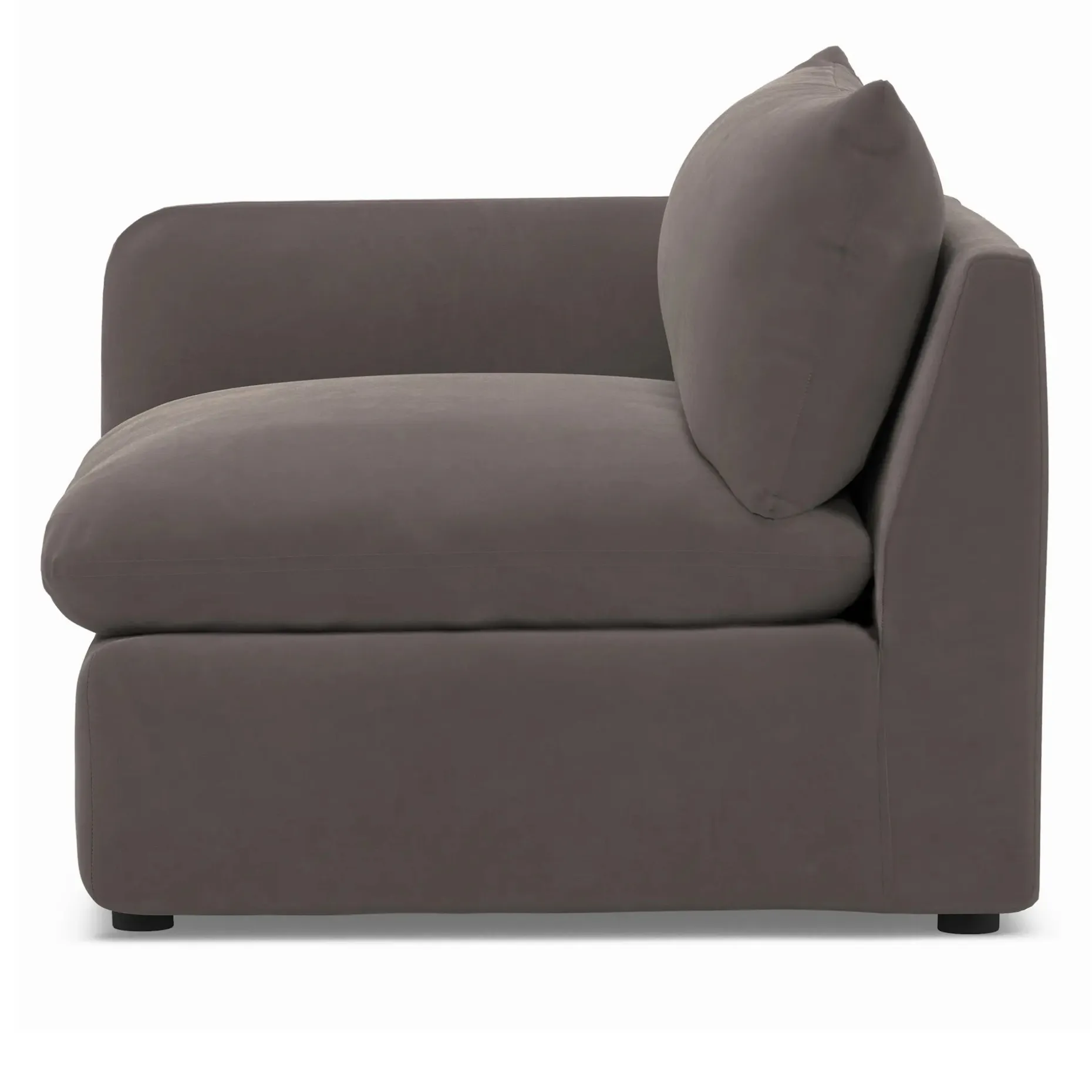 Leigh 46" Velvet Left Arm Module - Hale Warm Gray