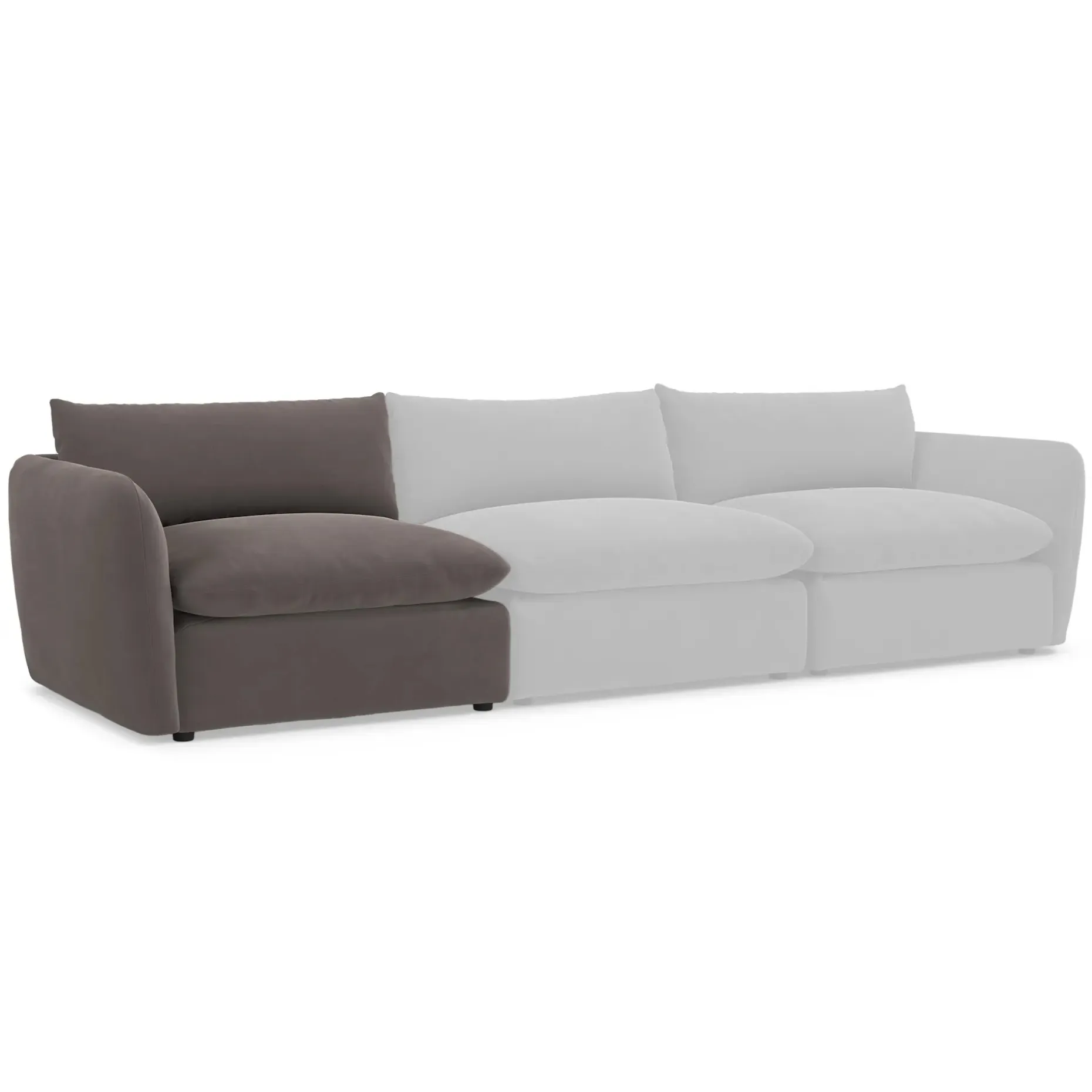 Leigh 46" Velvet Left Arm Module - Hale Warm Gray