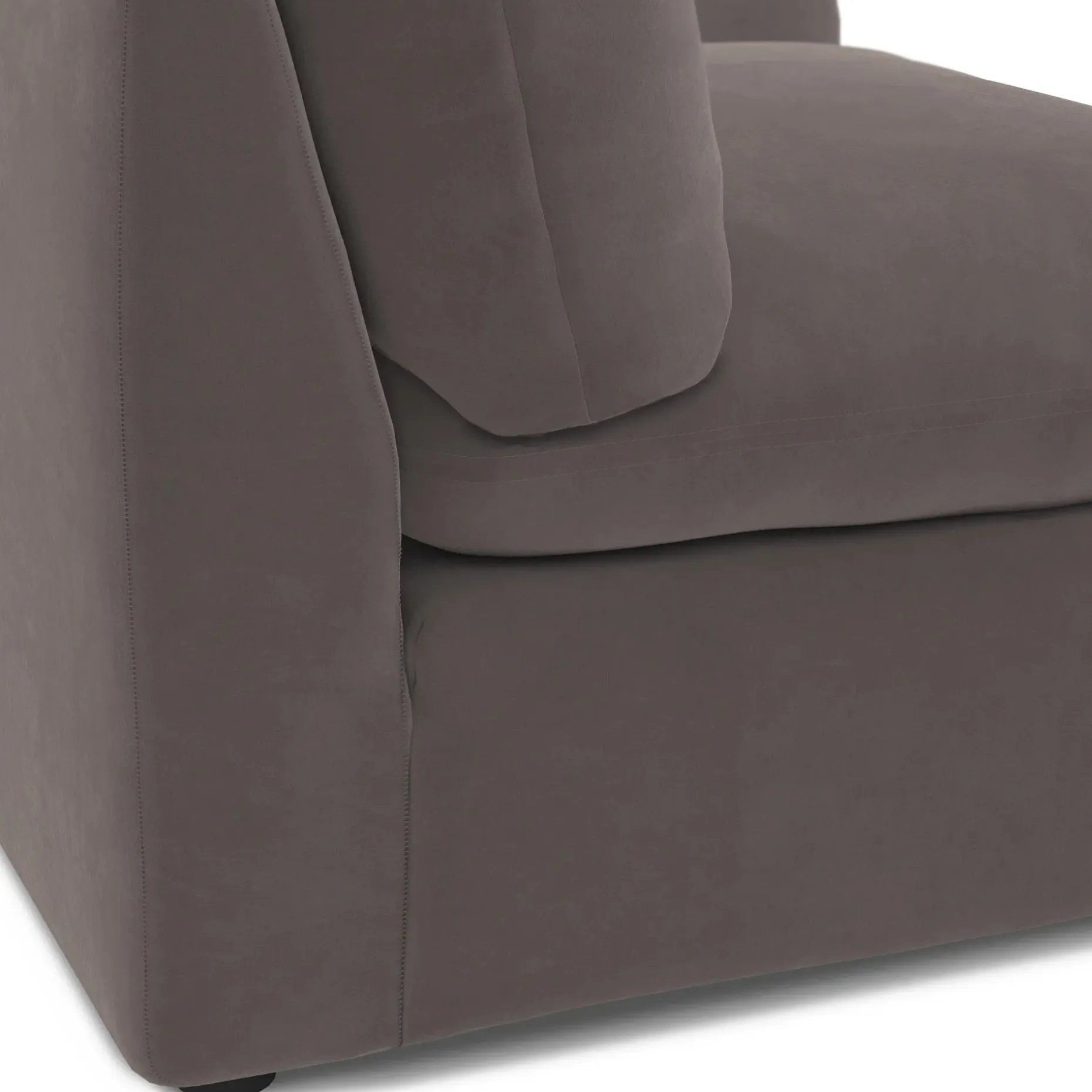 Leigh 46" Velvet Left Arm Module - Hale Warm Gray