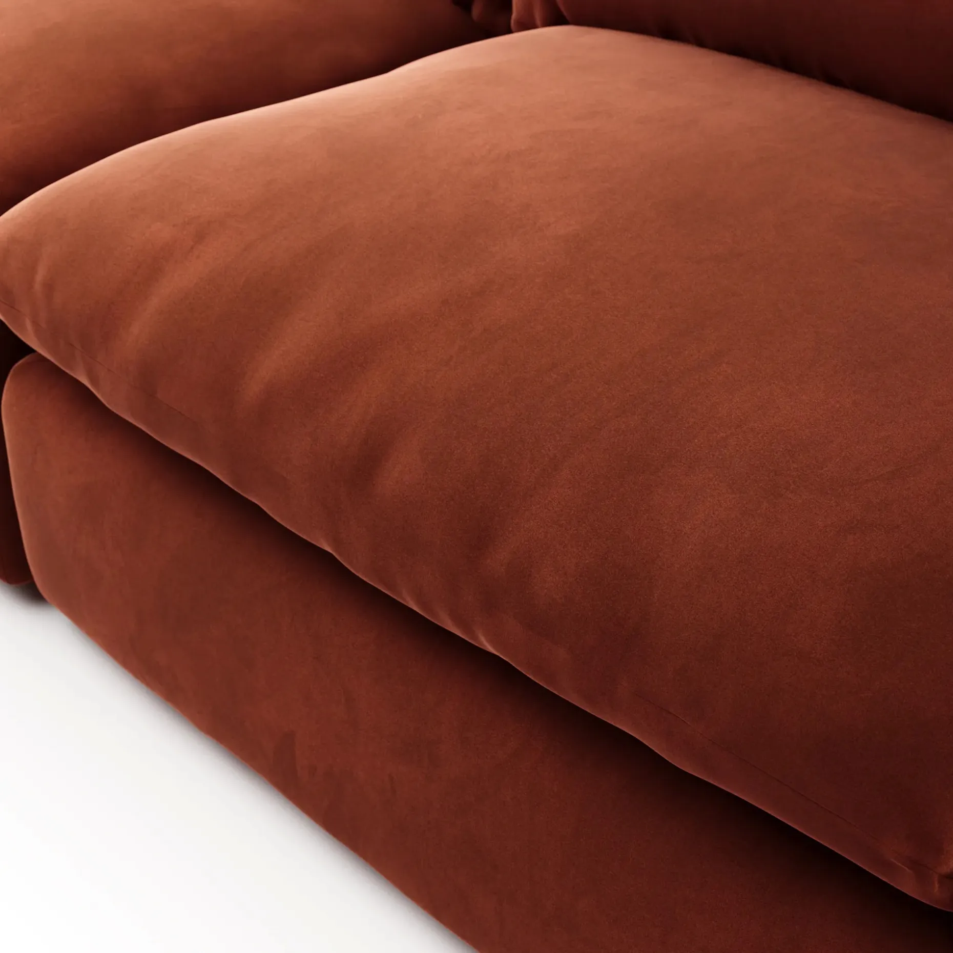 Leigh 126" Velvet Modular Corner Sectional - Hale Rust