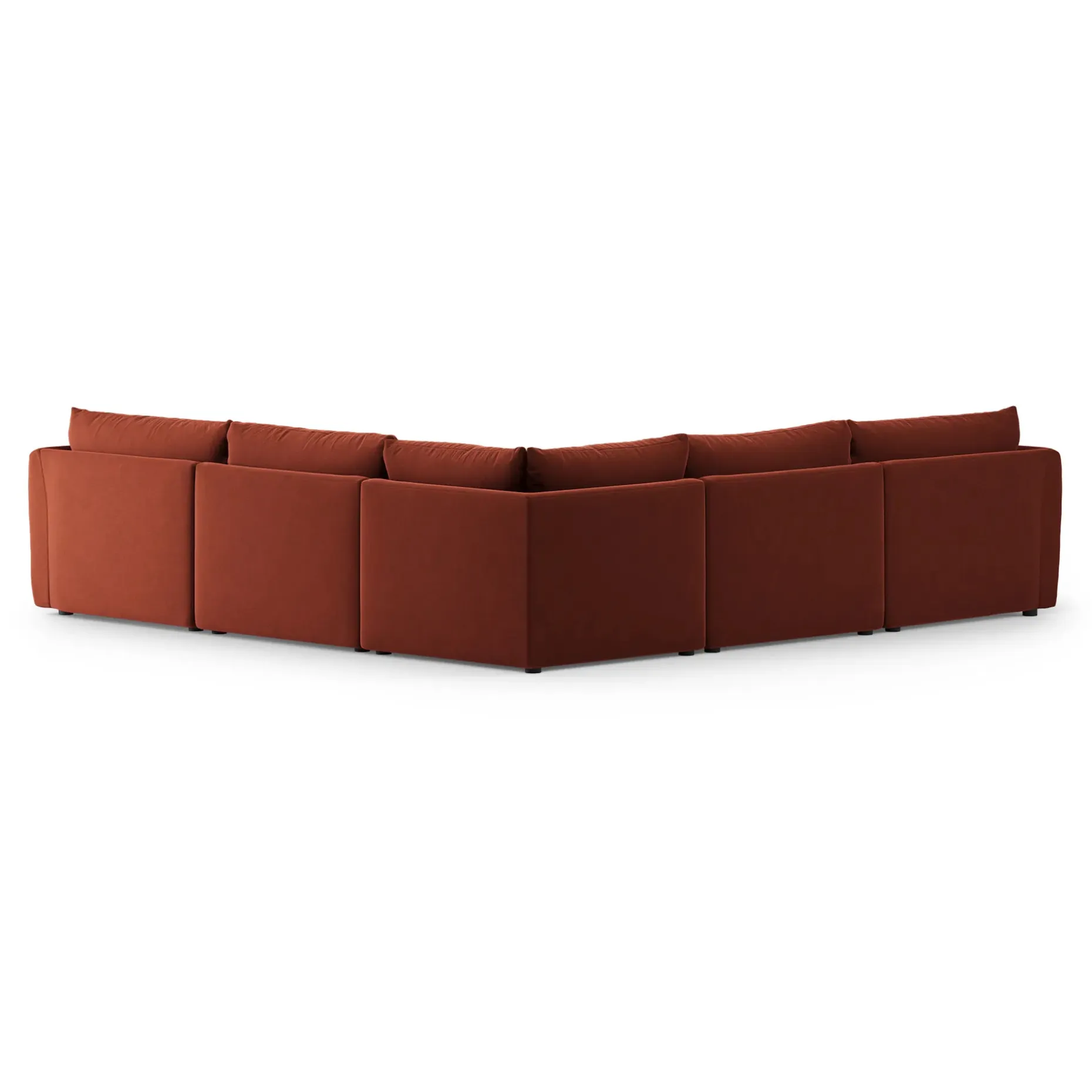 Leigh 126" Velvet Modular Corner Sectional - Hale Rust