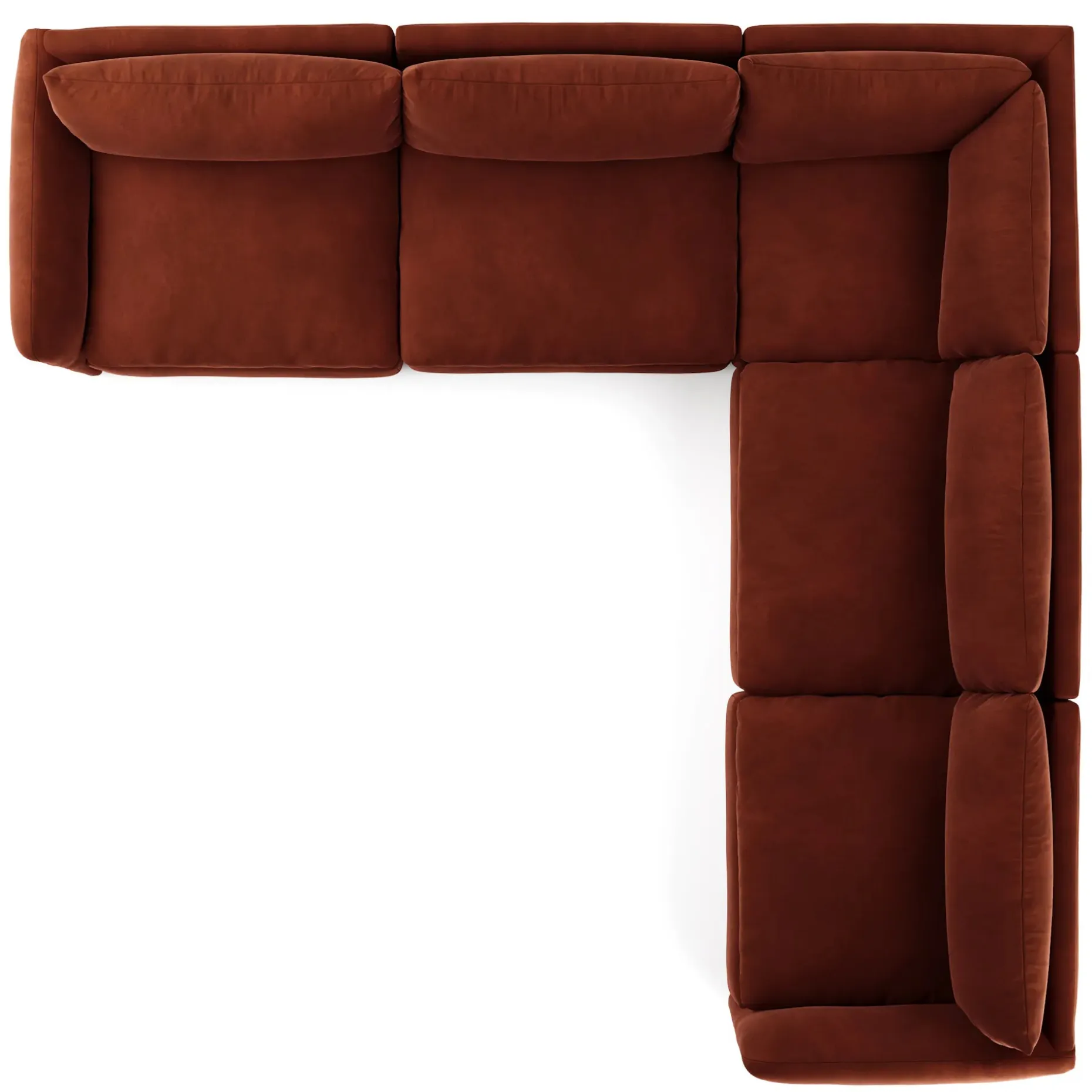Leigh 126" Velvet Modular Corner Sectional - Hale Rust