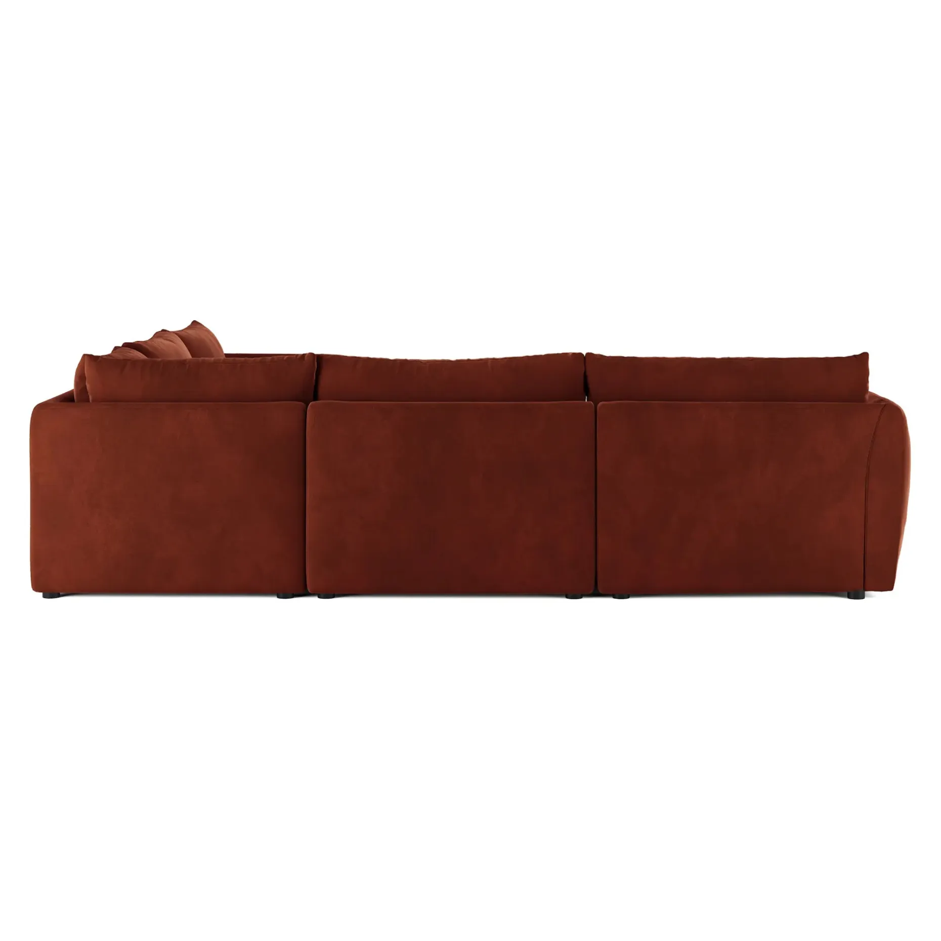 Leigh 126" Velvet Modular Corner Sectional - Hale Rust