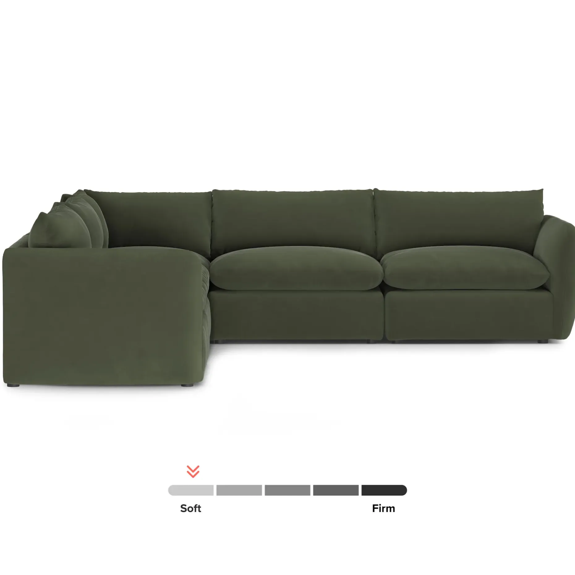 Leigh 126" Velvet Modular Corner Sectional - Hale Fir Green