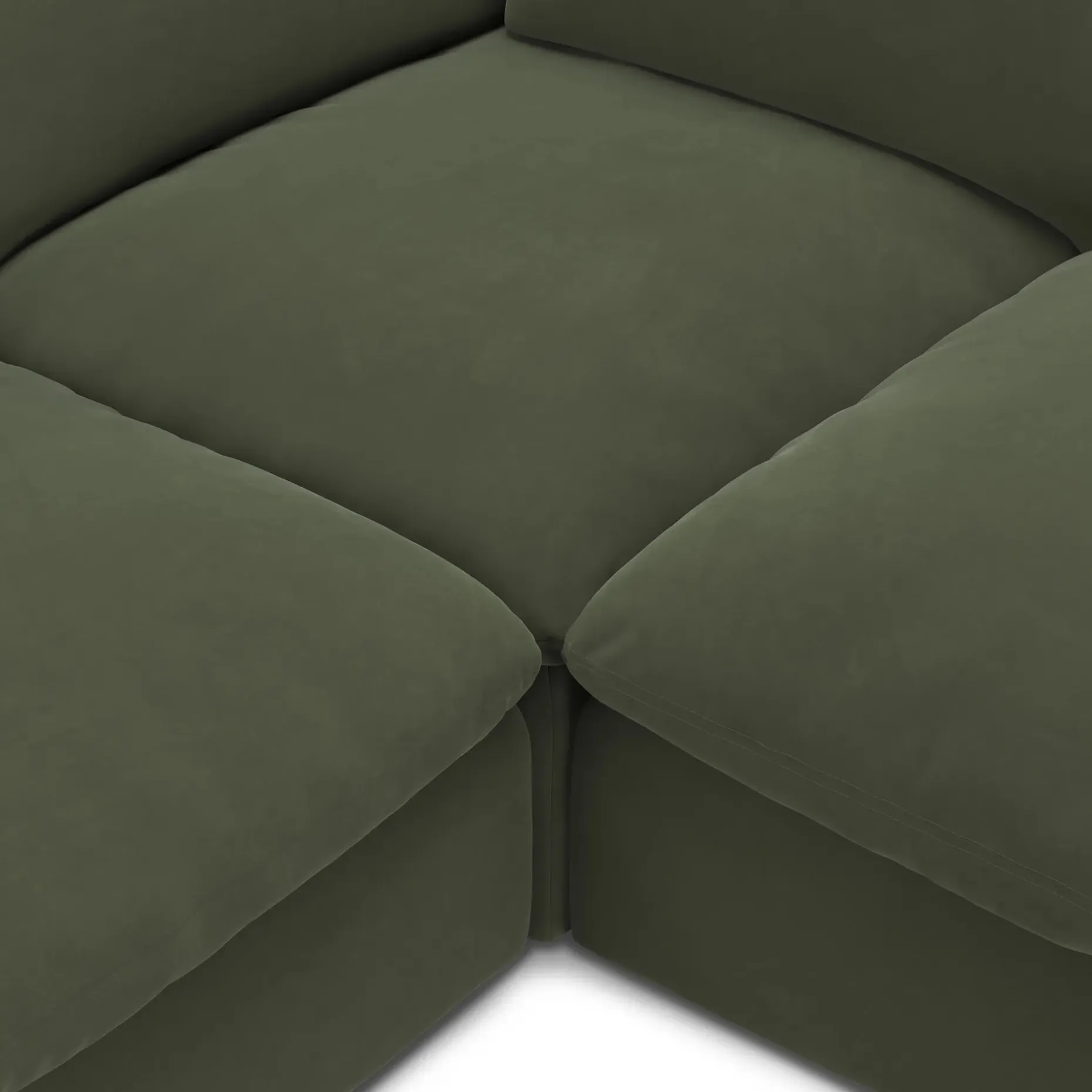 Leigh 126" Velvet Modular Corner Sectional - Hale Fir Green