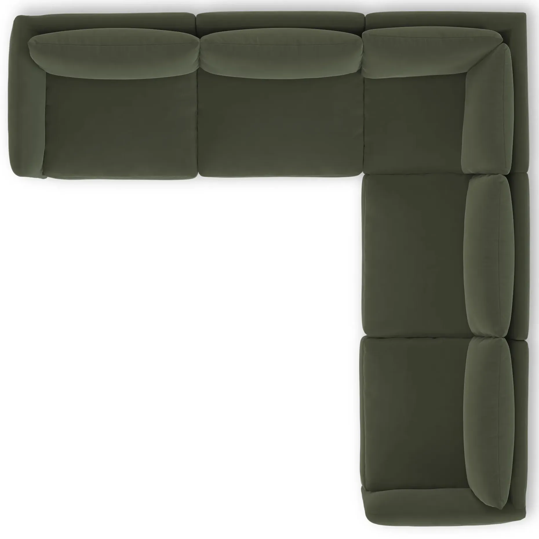 Leigh 126" Velvet Modular Corner Sectional - Hale Fir Green