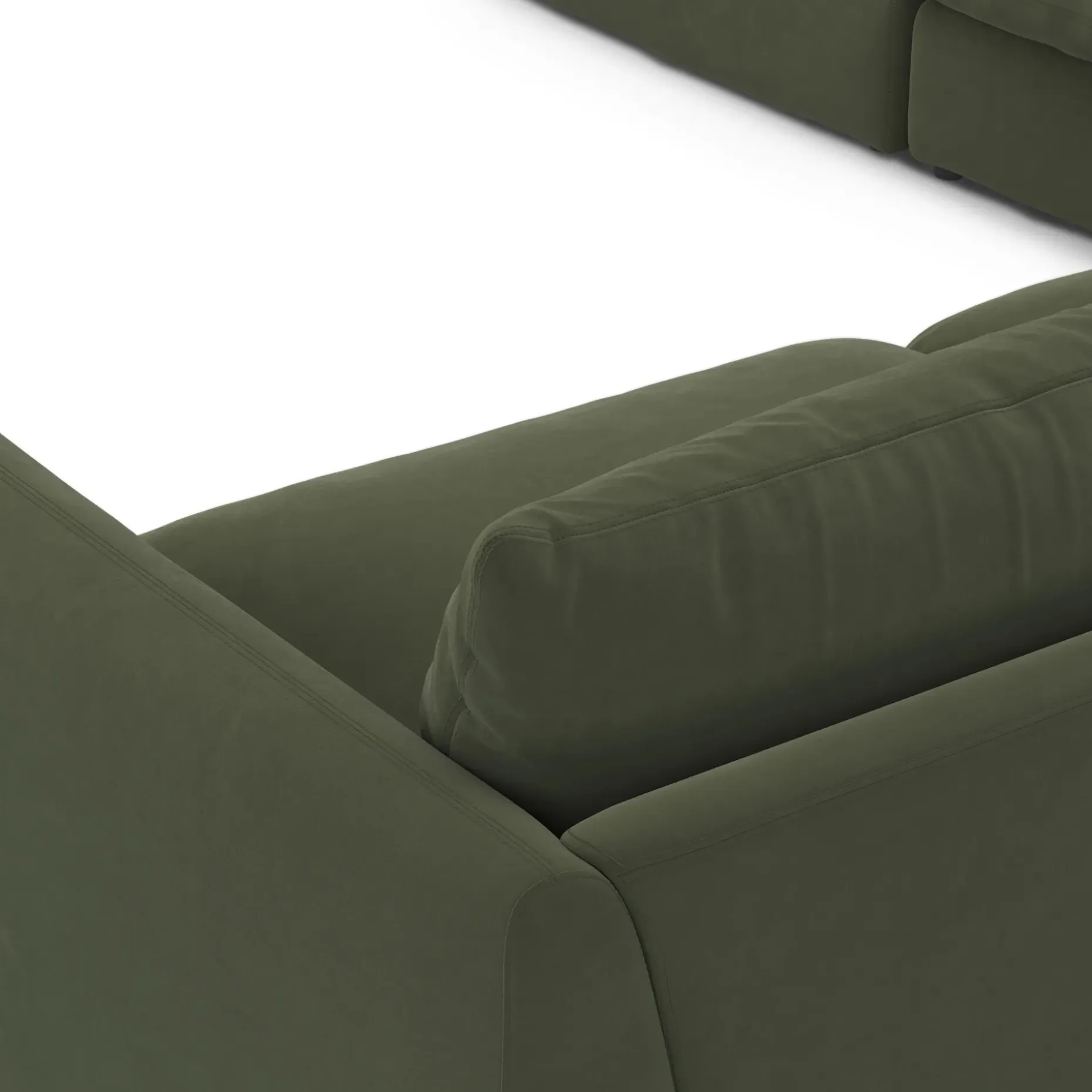 Leigh 126" Velvet Modular Corner Sectional - Hale Fir Green