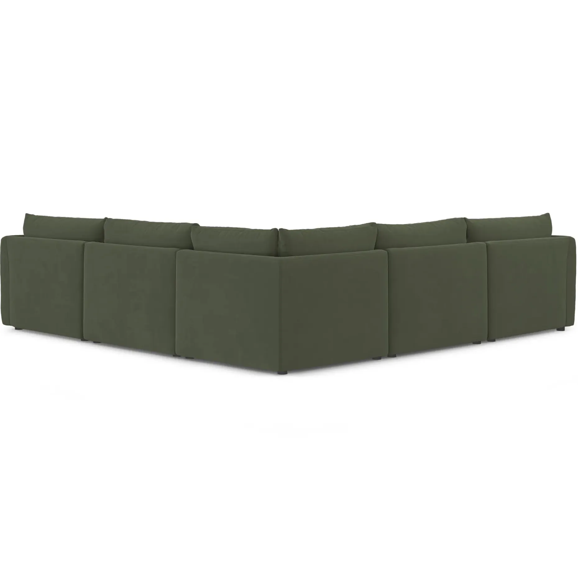 Leigh 126" Velvet Modular Corner Sectional - Hale Fir Green