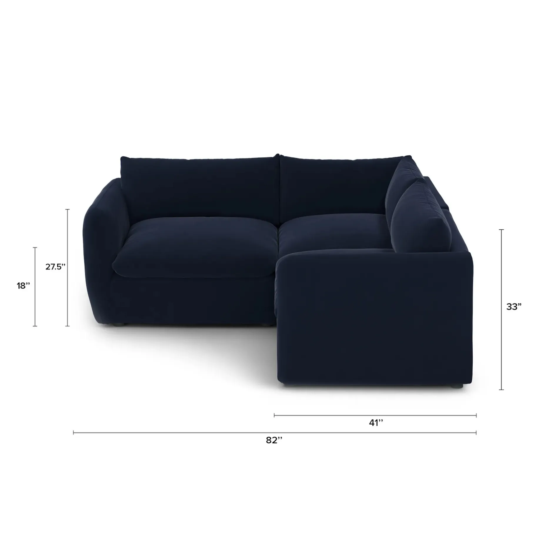 Leigh 87" Velvet Modular Corner Sectional - Hale Ink