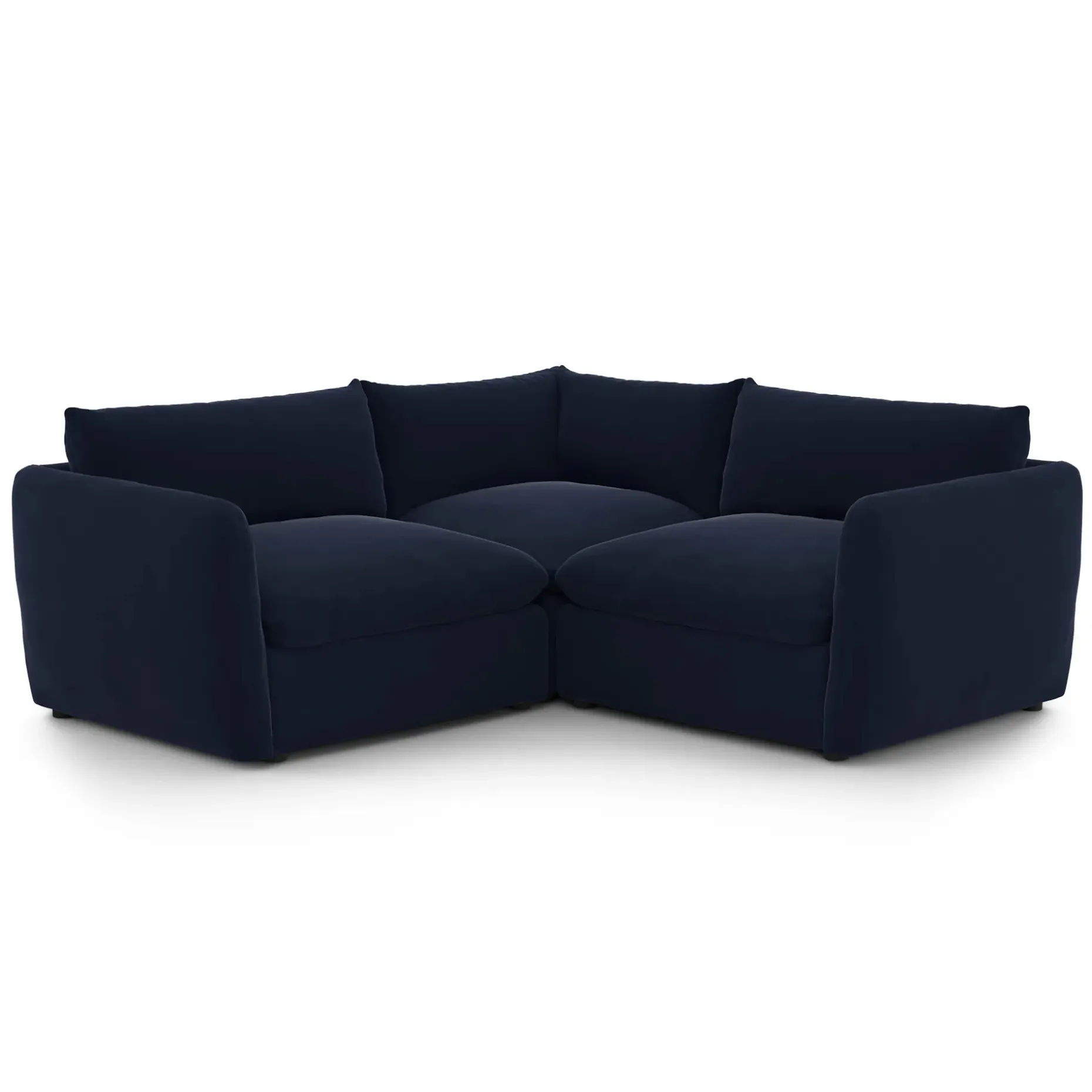 Leigh 87" Velvet Modular Corner Sectional - Hale Ink
