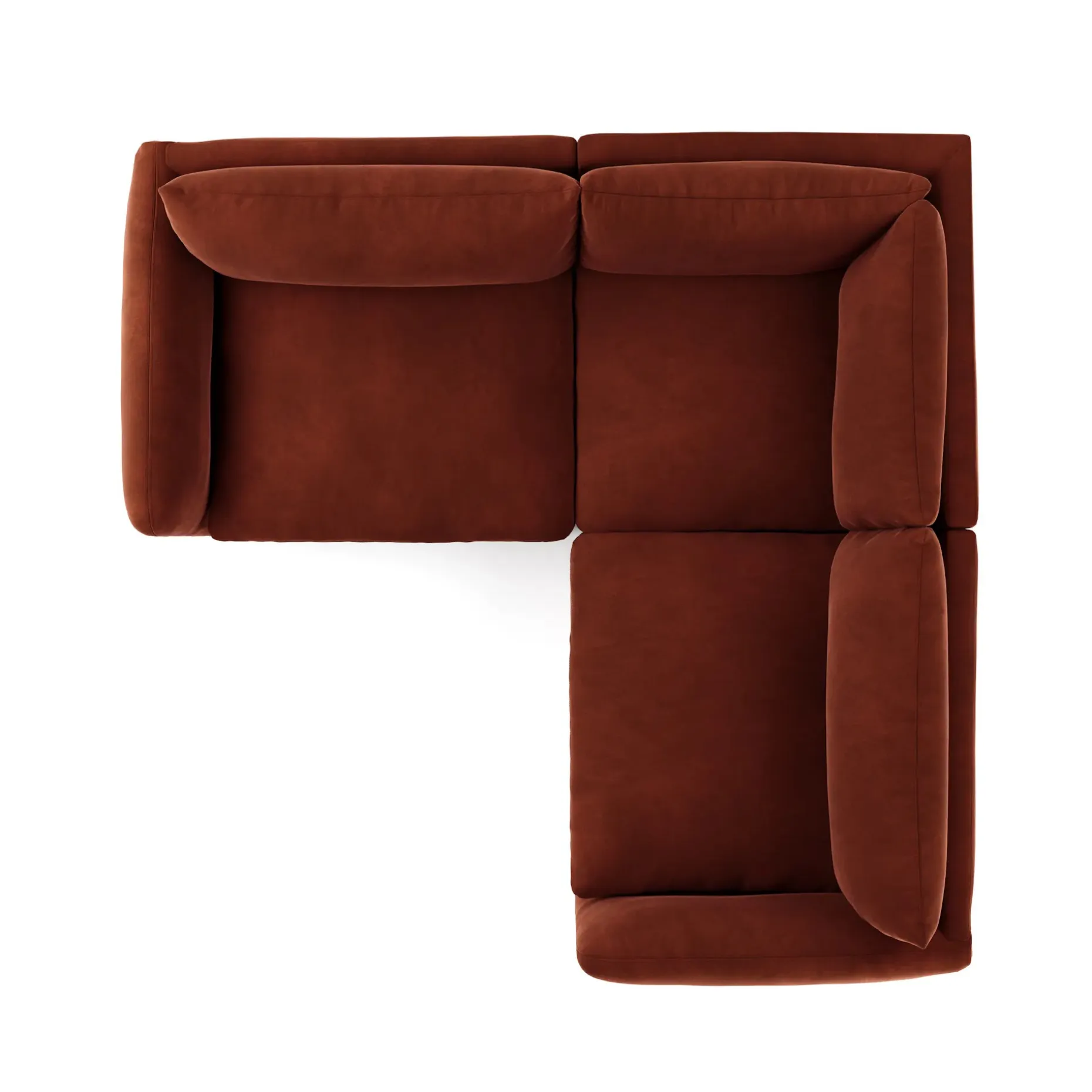 Leigh 87" Velvet Modular Corner Sectional - Hale Rust