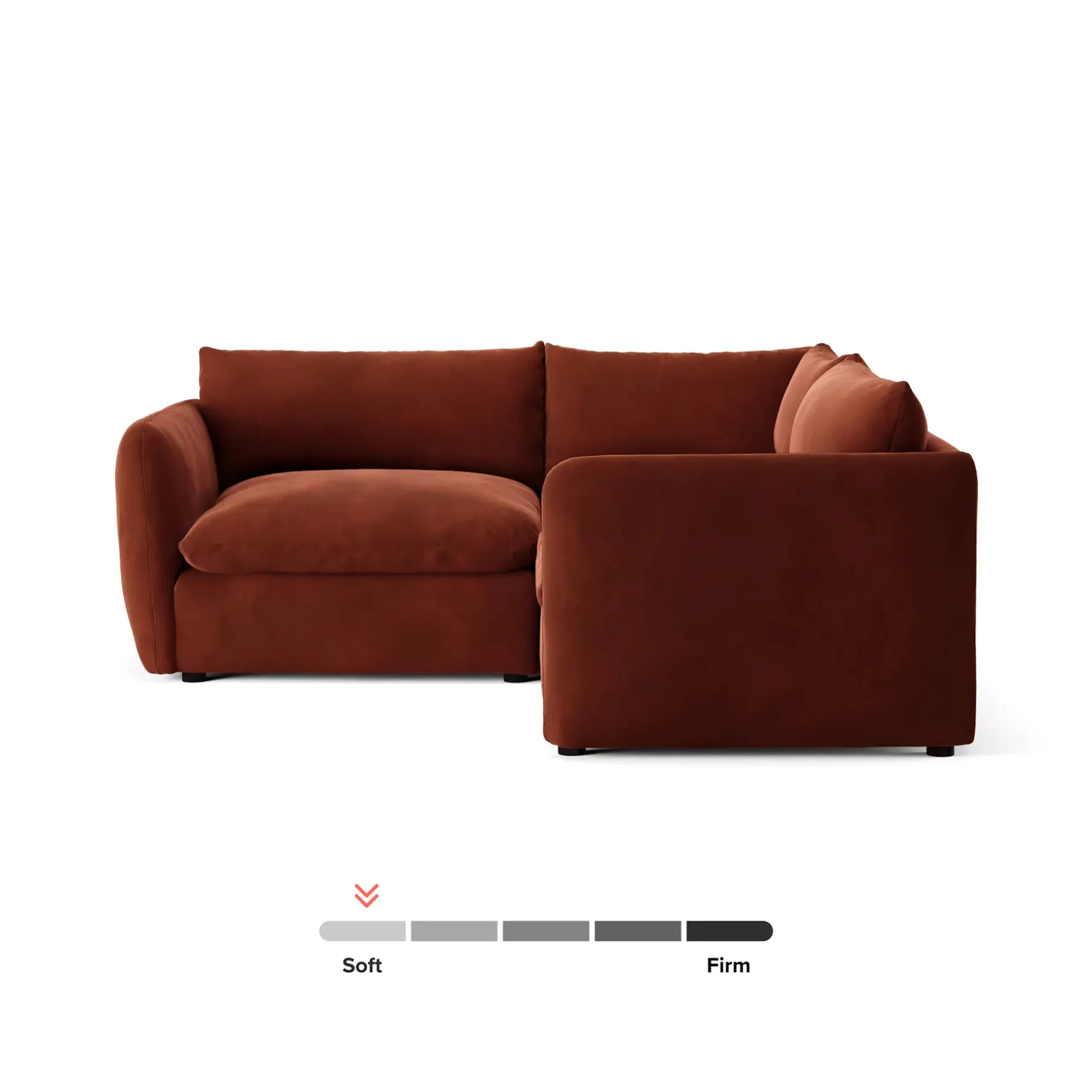 Leigh 87" Velvet Modular Corner Sectional - Hale Rust