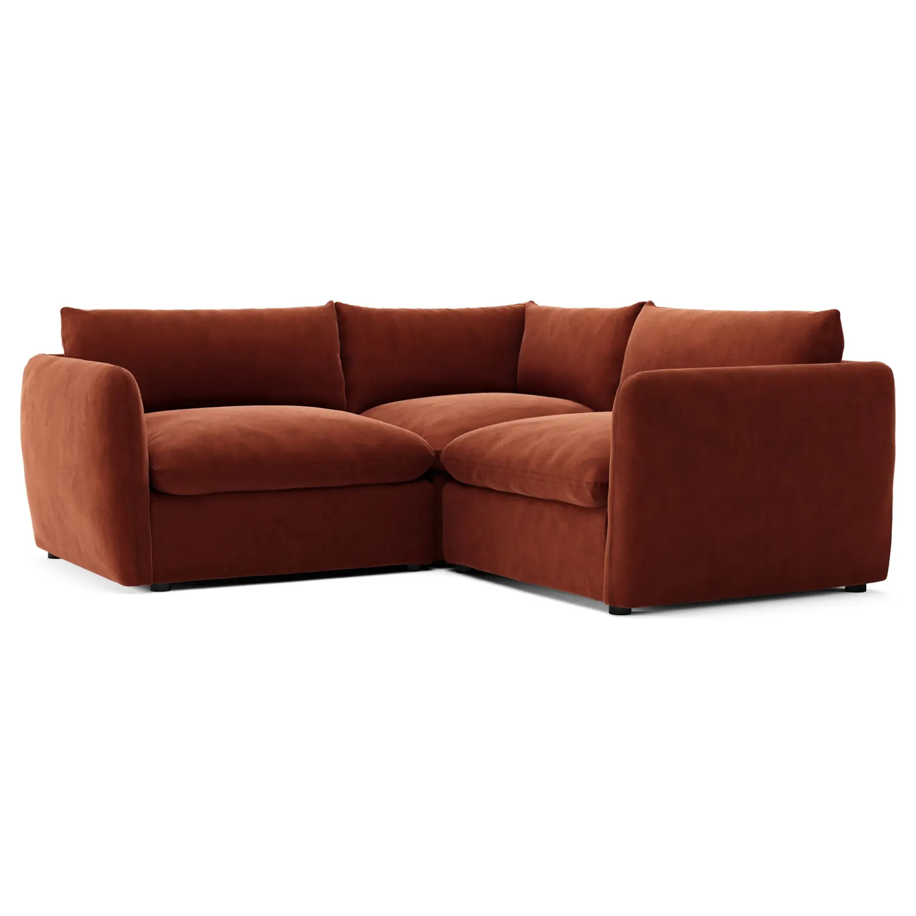 Leigh 87" Velvet Modular Corner Sectional - Hale Rust