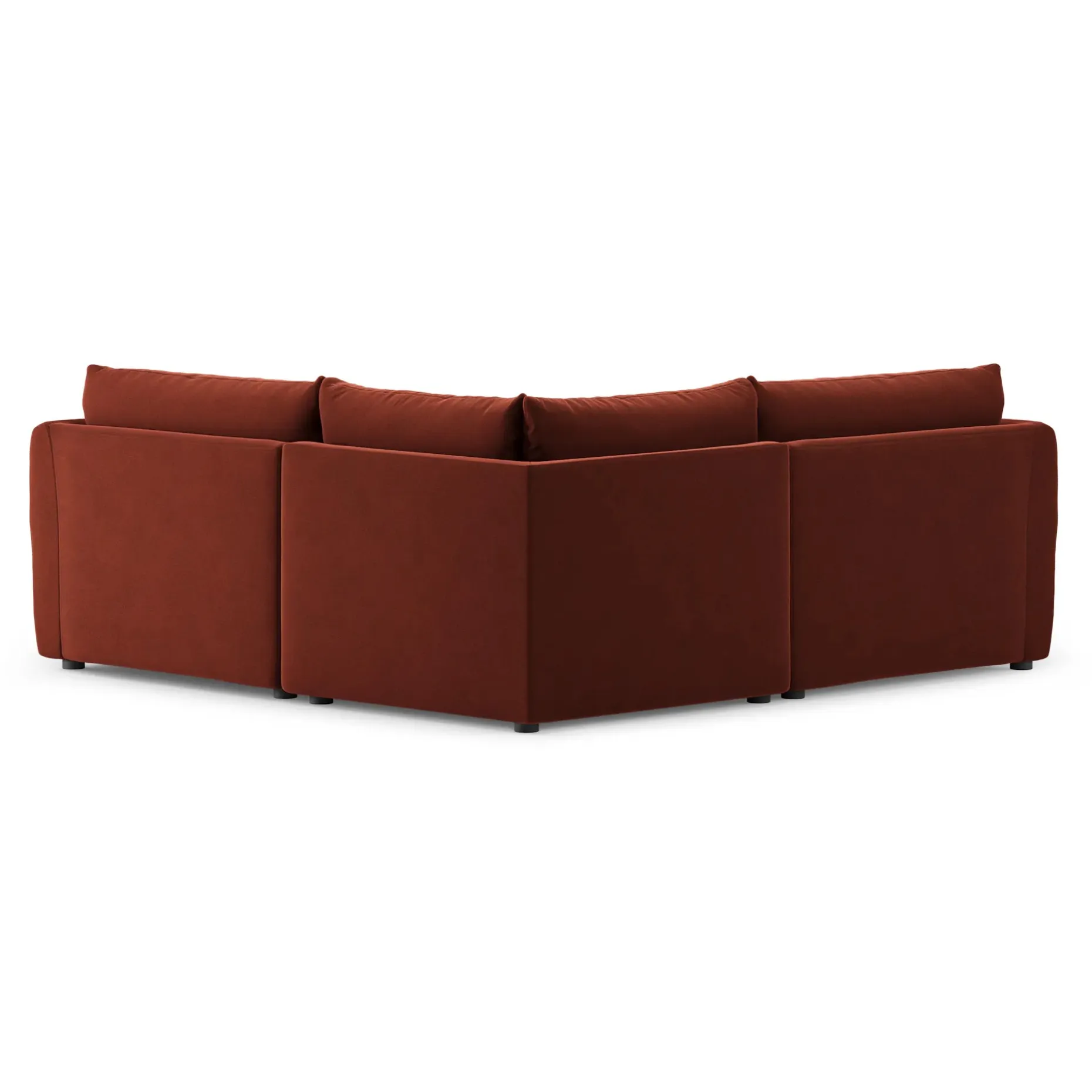 Leigh 87" Velvet Modular Corner Sectional - Hale Rust