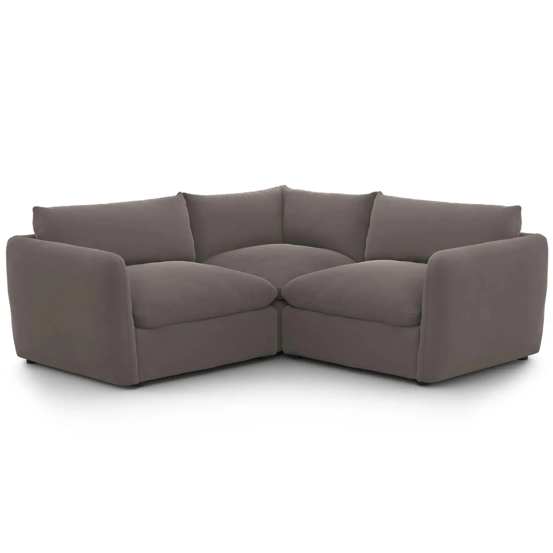Leigh 87" Velvet Modular Corner Sectional - Hale Warm Gray