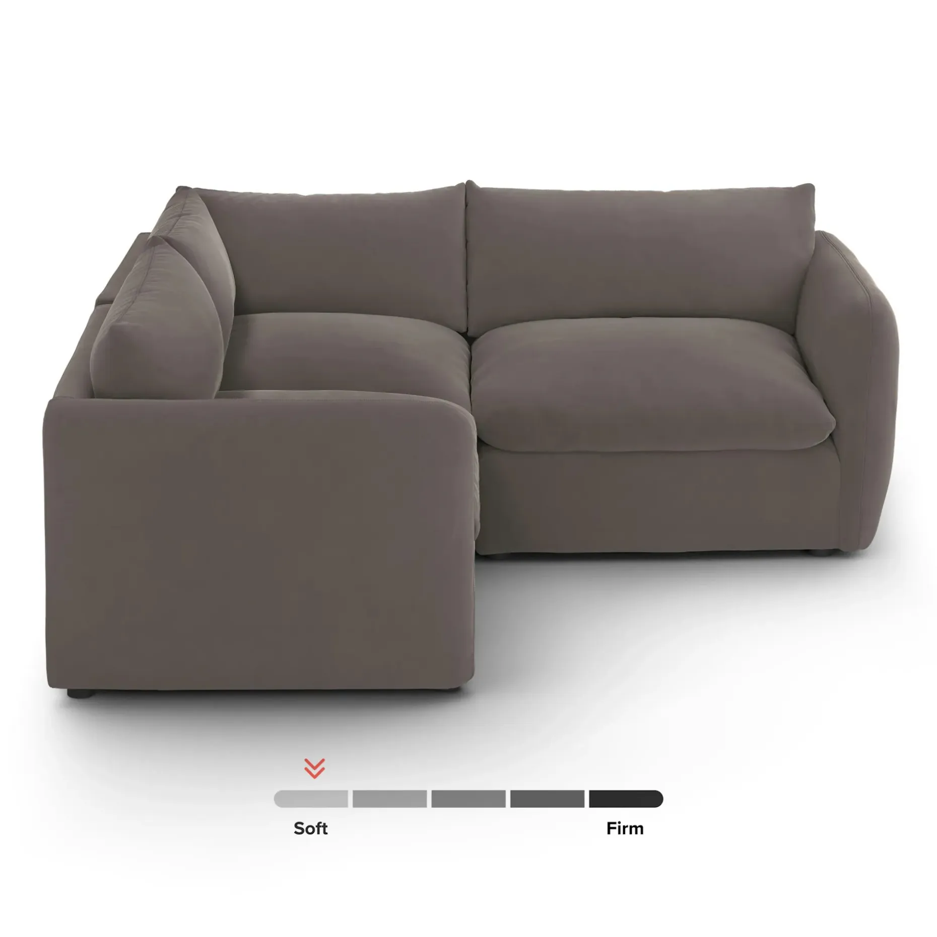 Leigh 87" Velvet Modular Corner Sectional - Hale Warm Gray
