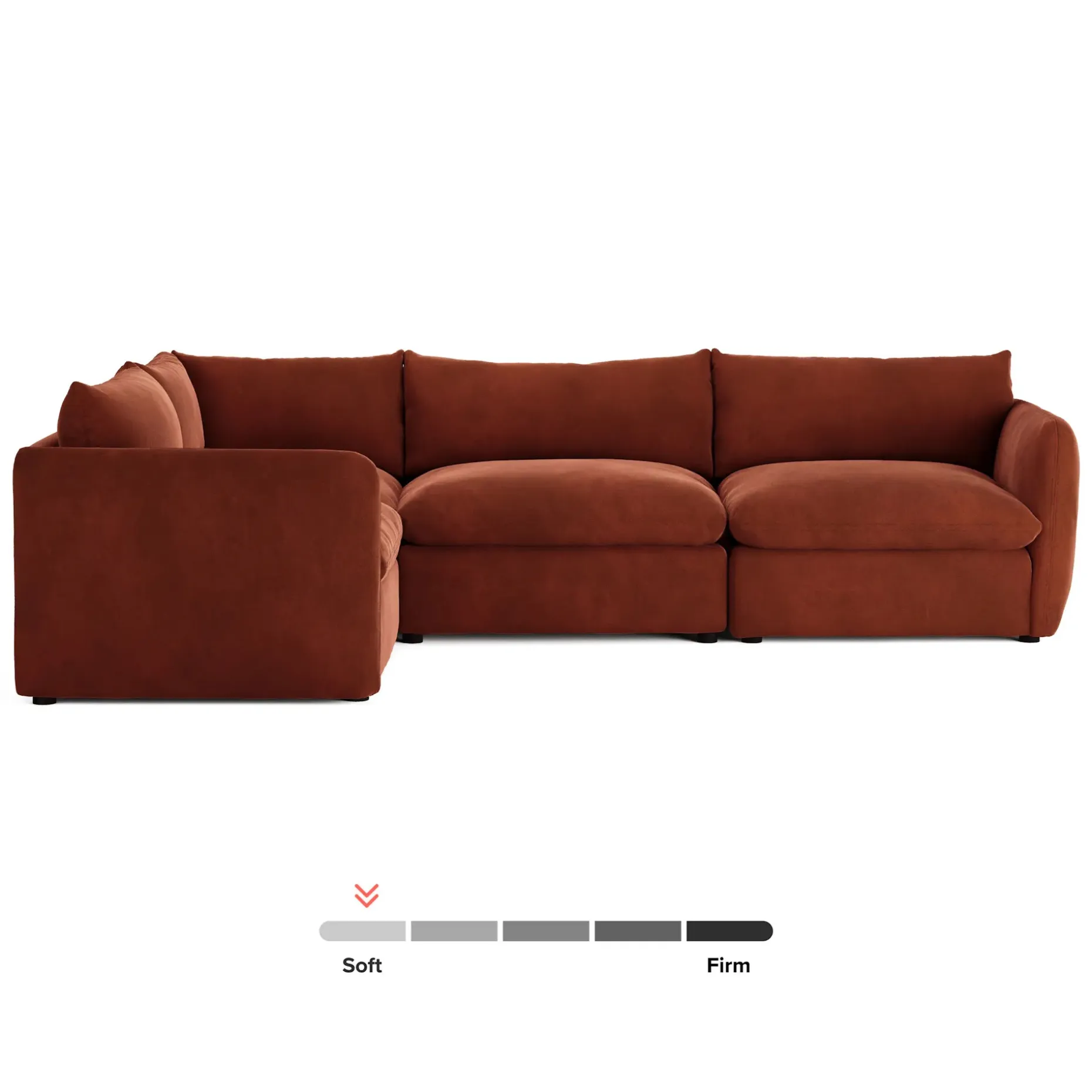 Leigh 126" Velvet Modular L Sectional - Hale Rust
