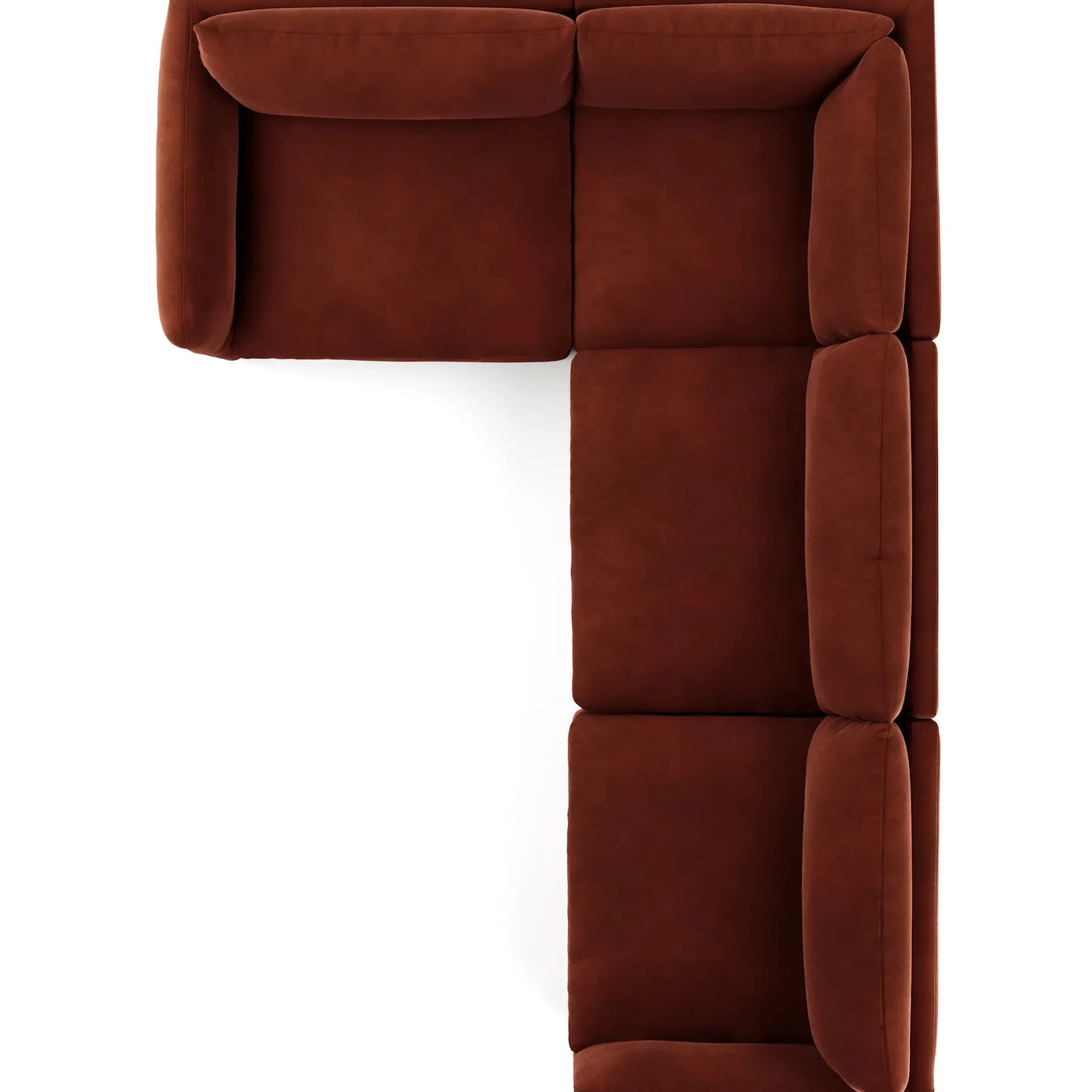 Leigh 126" Velvet Modular L Sectional - Hale Rust
