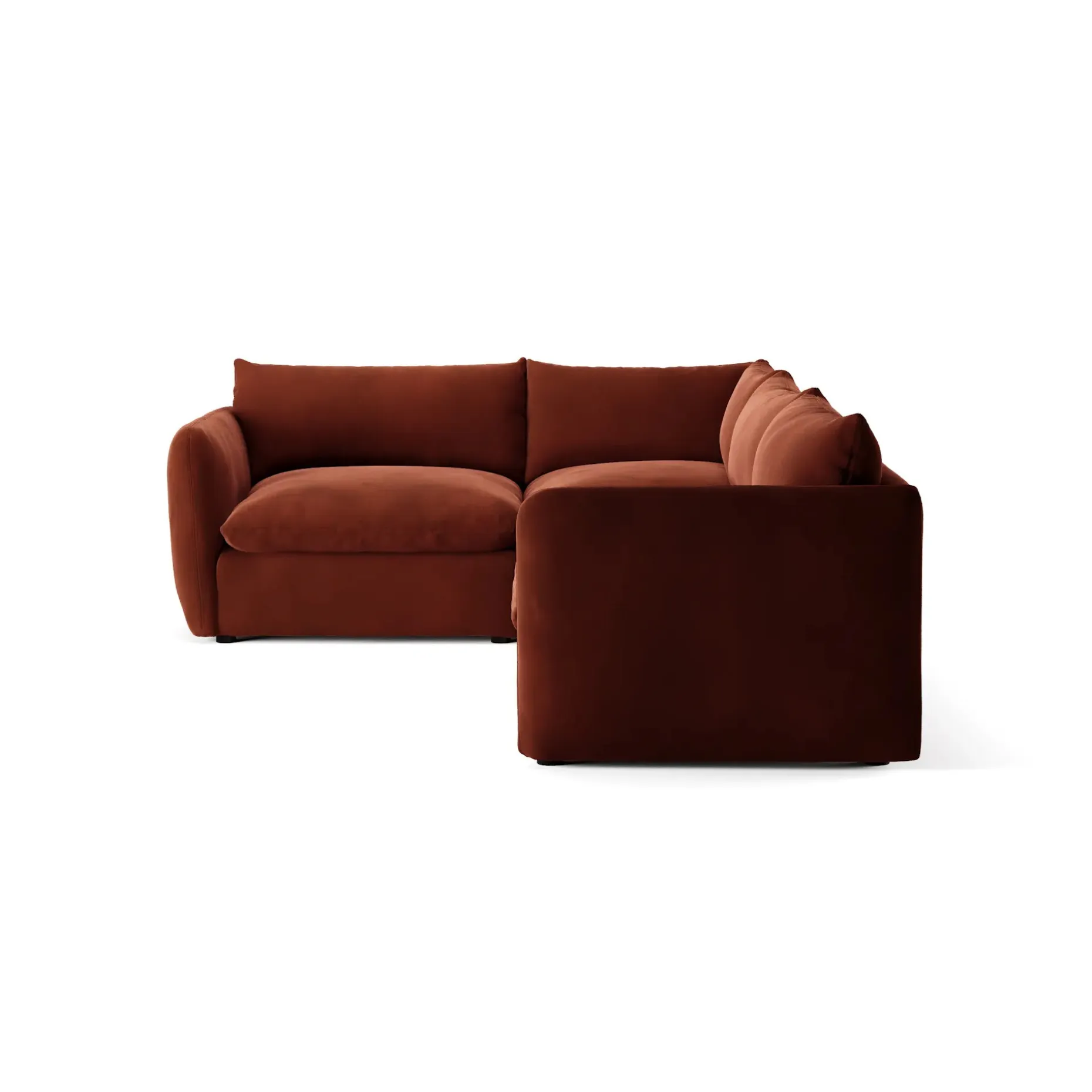 Leigh 126" Velvet Modular L Sectional - Hale Rust