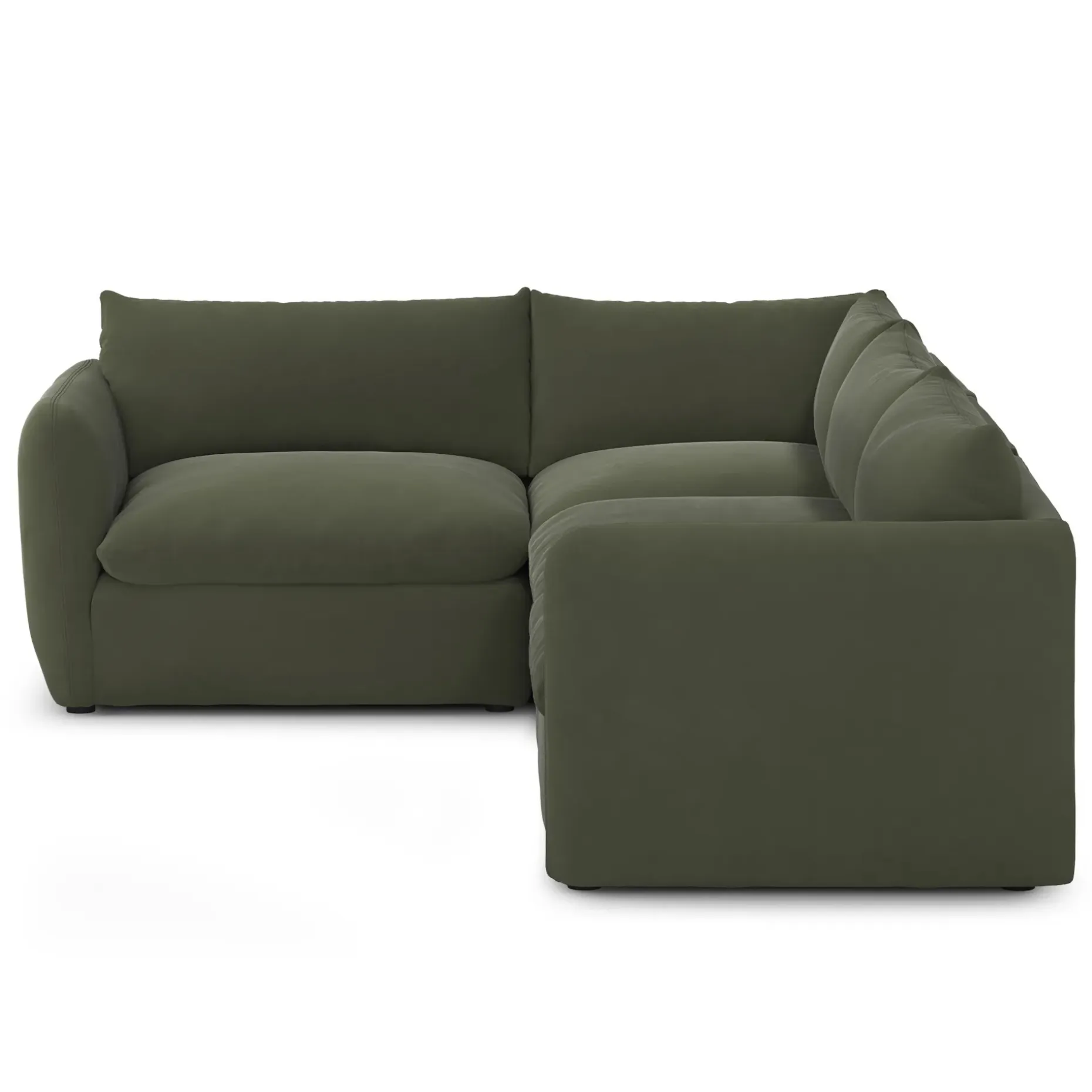 Leigh 126" Velvet Modular L Sectional - Hale Fir Green