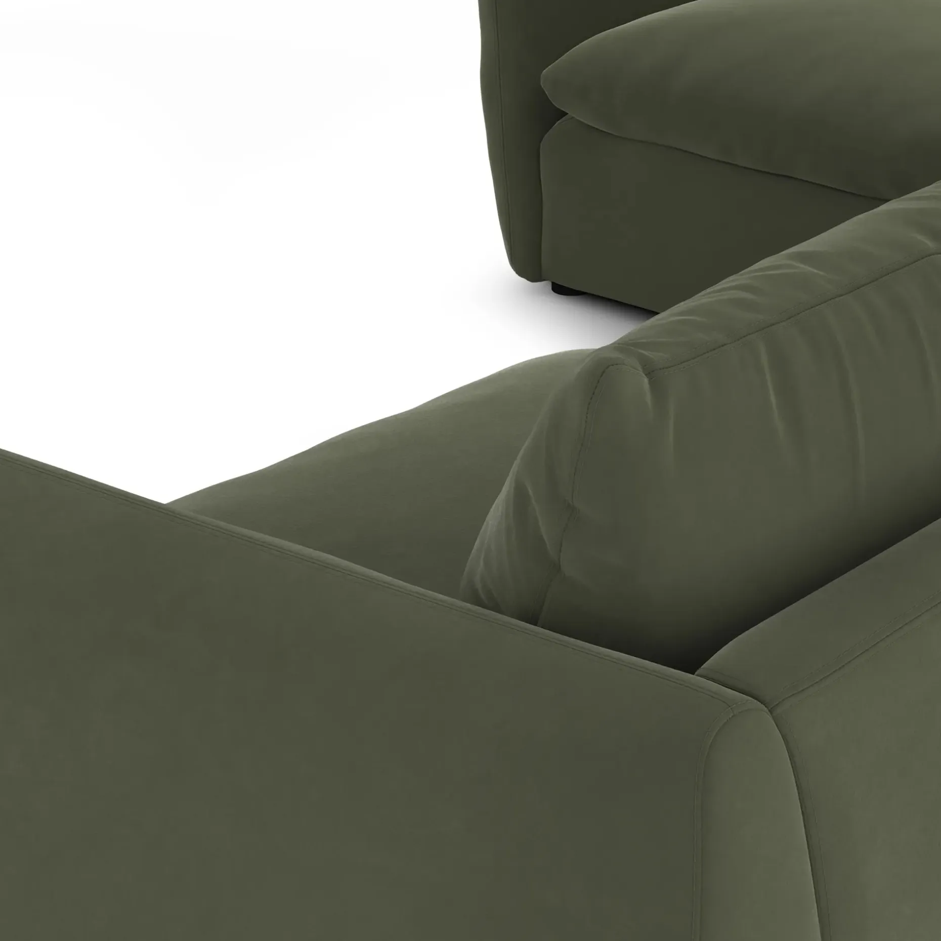 Leigh 126" Velvet Modular L Sectional - Hale Fir Green