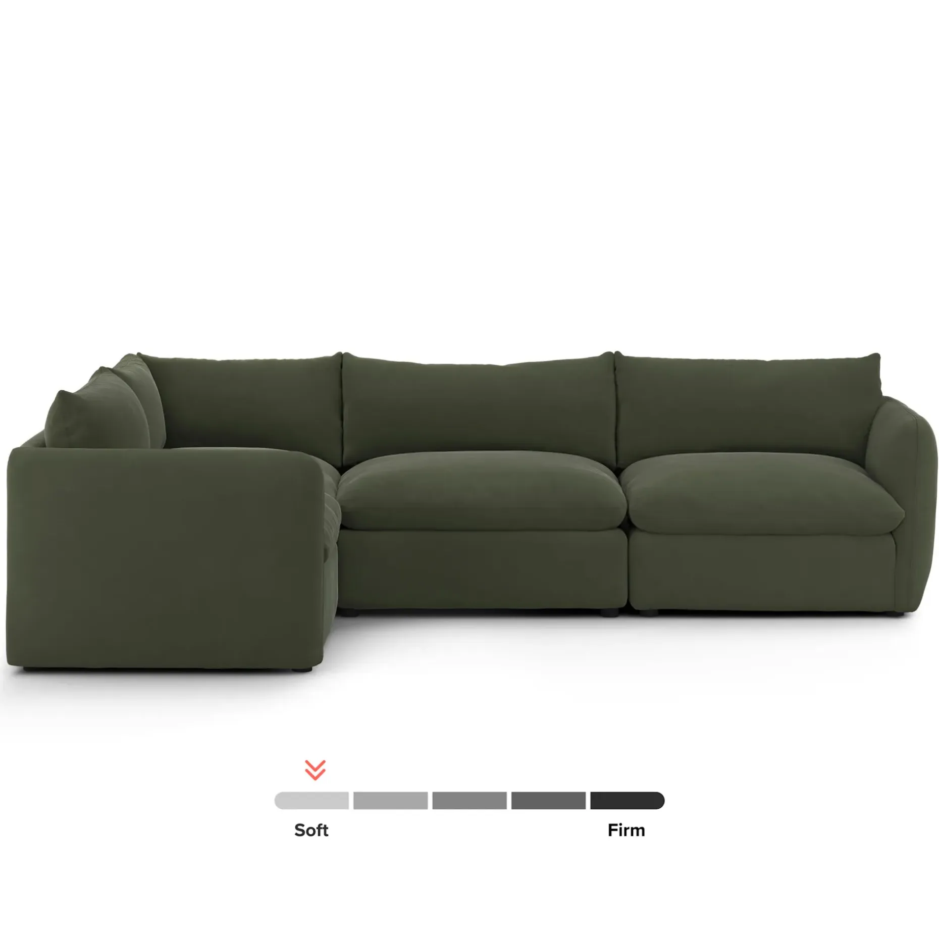 Leigh 126" Velvet Modular L Sectional - Hale Fir Green