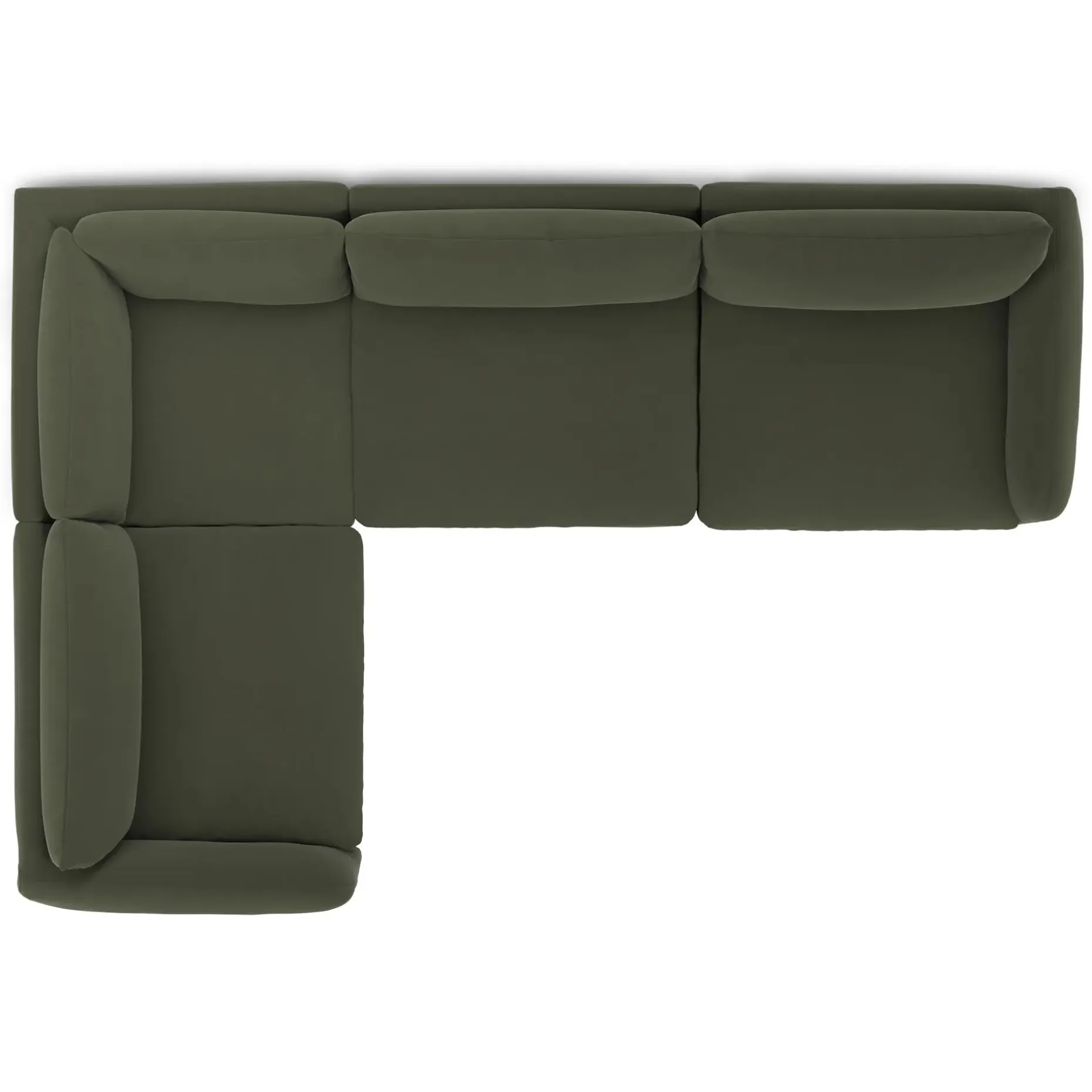 Leigh 126" Velvet Modular L Sectional - Hale Fir Green