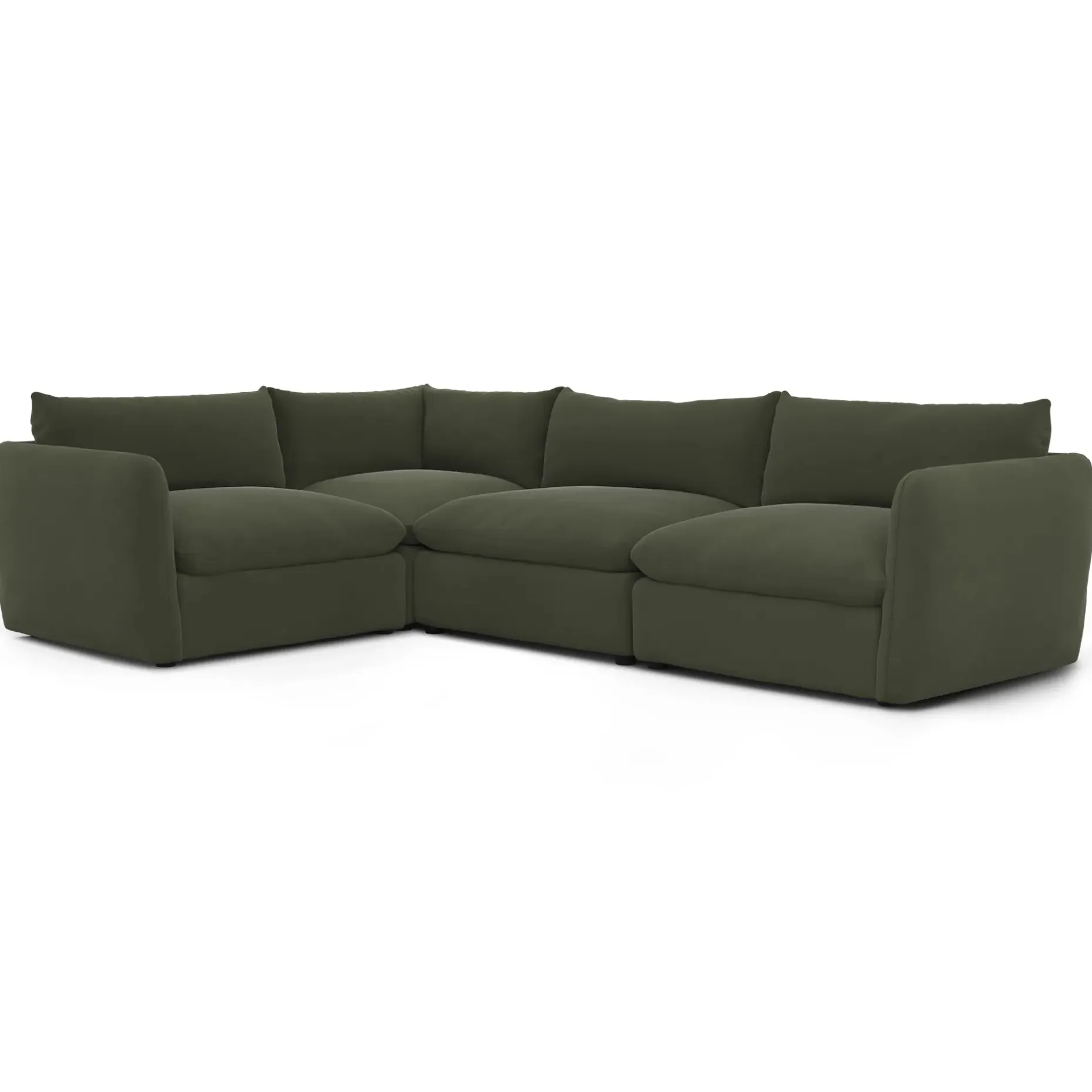 Leigh 126" Velvet Modular L Sectional - Hale Fir Green