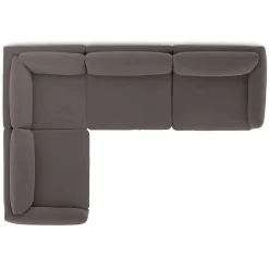 Leigh 126" Velvet Modular L Sectional - Hale Warm Gray