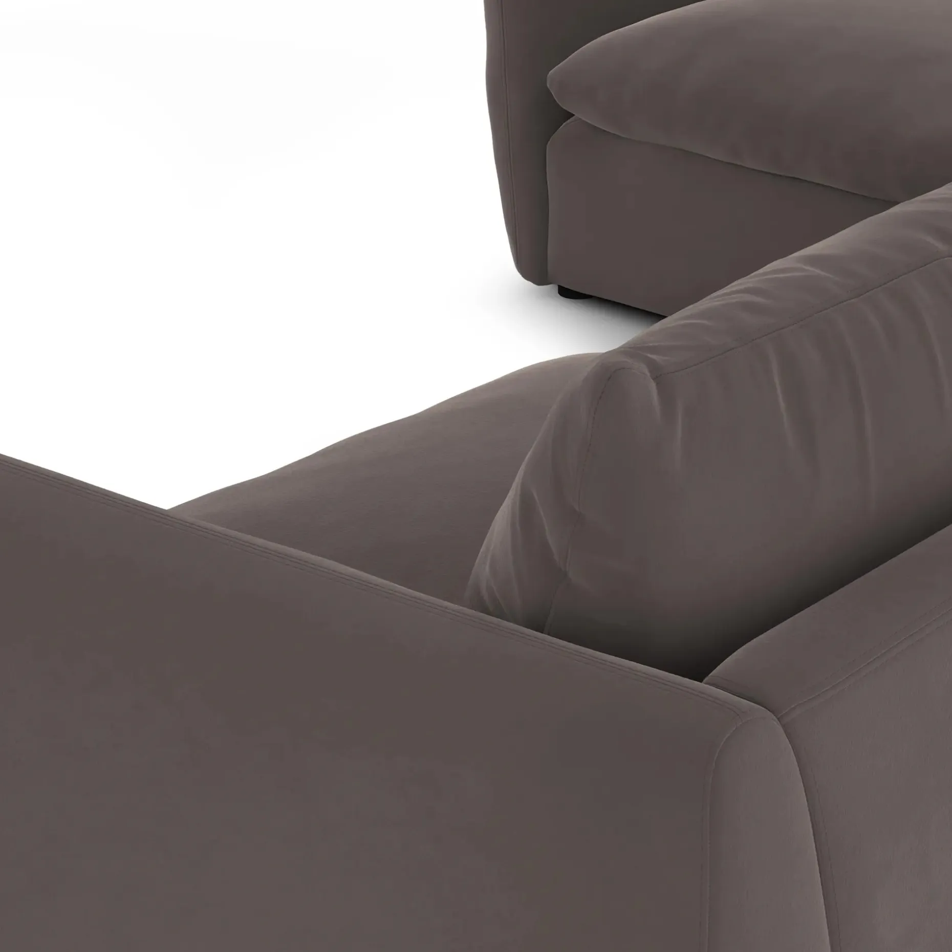 Leigh 126" Velvet Modular L Sectional - Hale Warm Gray