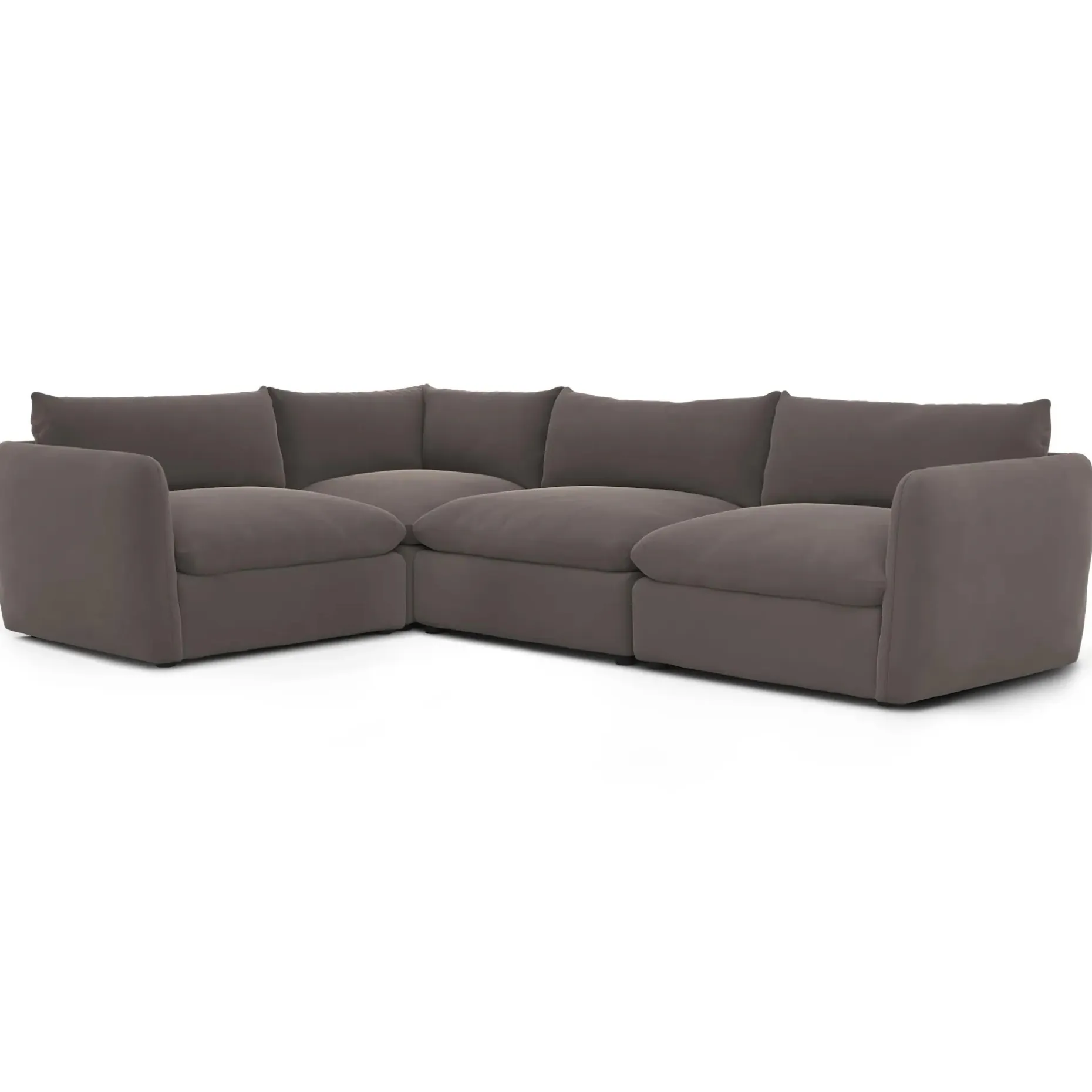 Leigh 126" Velvet Modular L Sectional - Hale Warm Gray