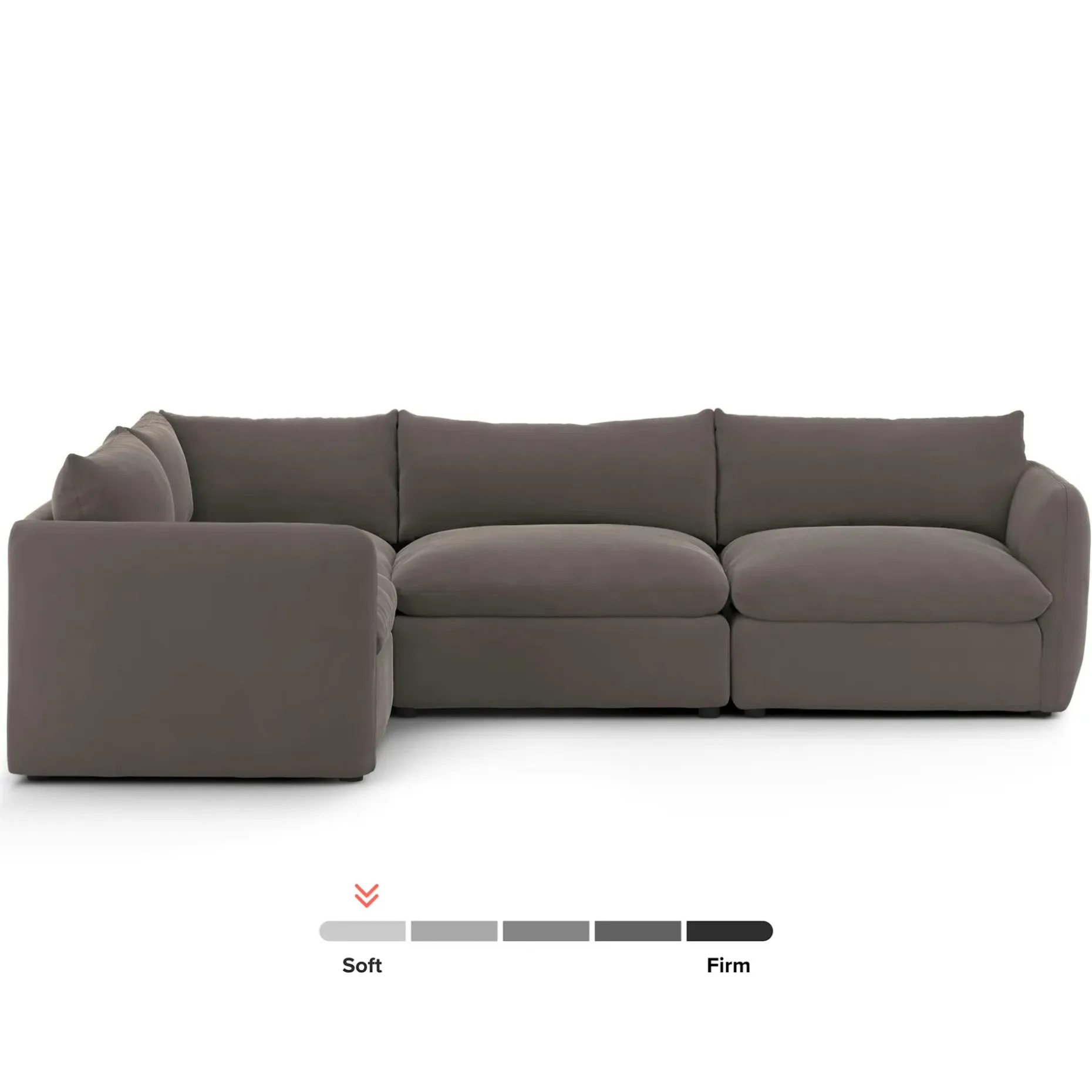 Leigh 126" Velvet Modular L Sectional - Hale Warm Gray