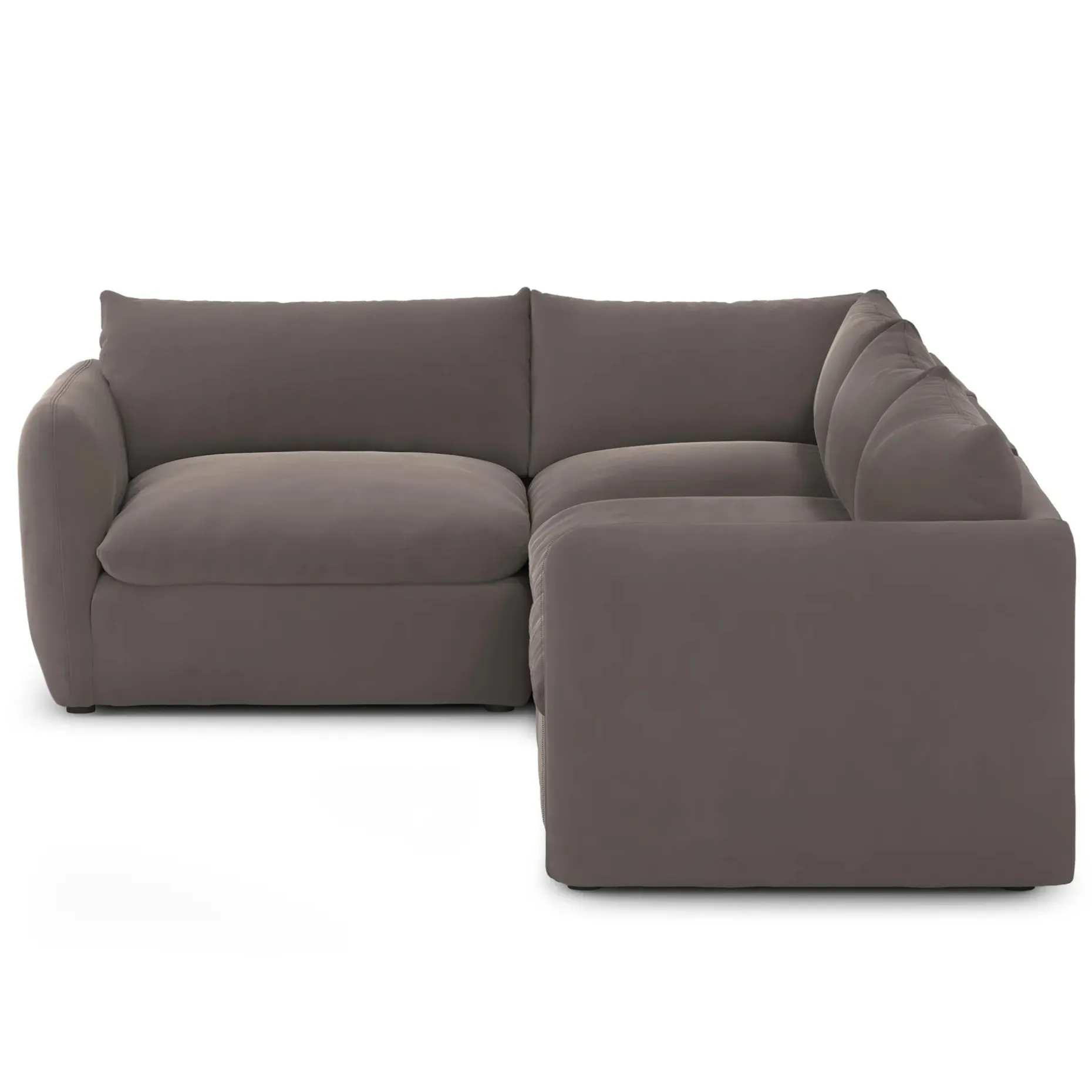 Leigh 126" Velvet Modular L Sectional - Hale Warm Gray