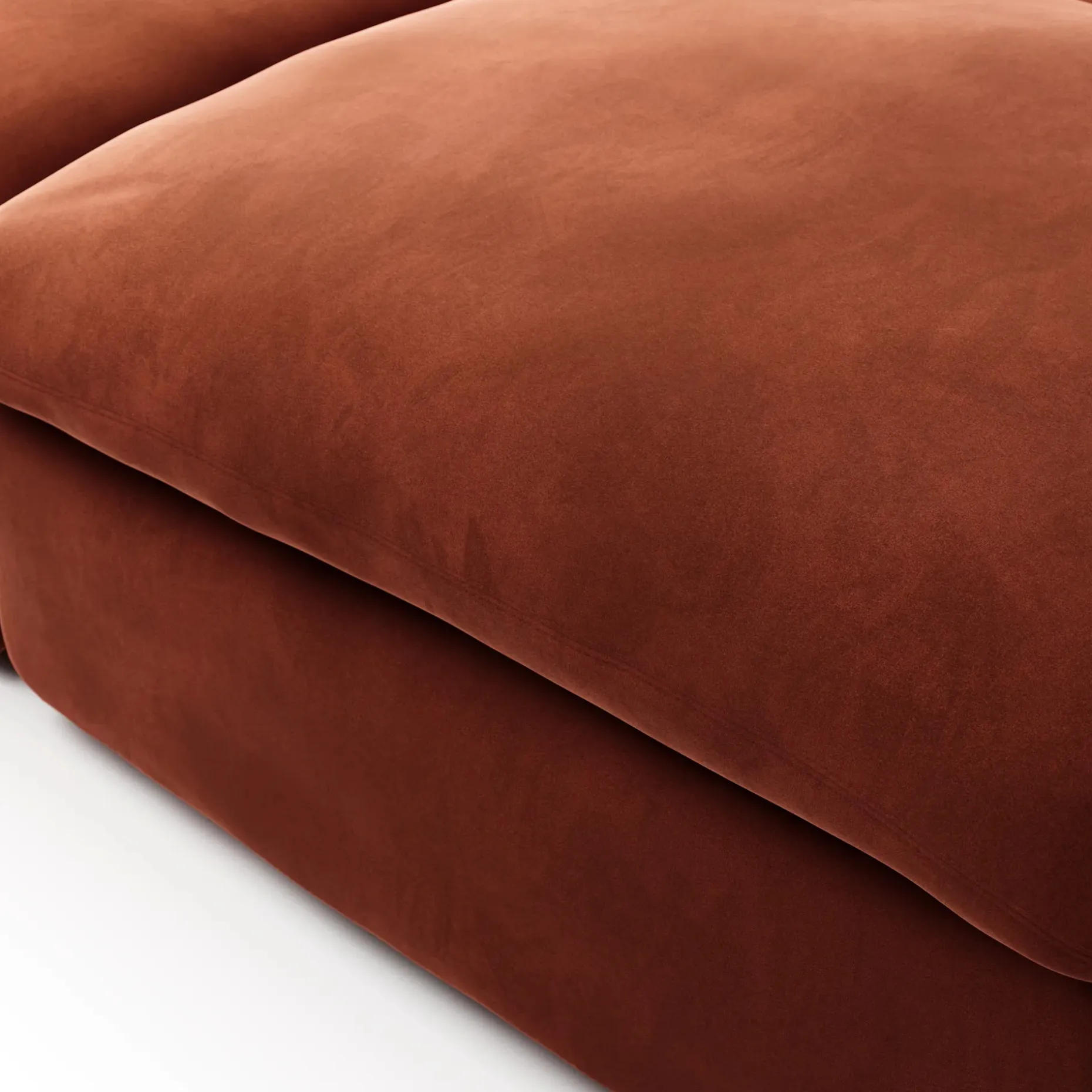 Leigh 121.5" Velvet Modular Open Pit Sectional - Hale Rust