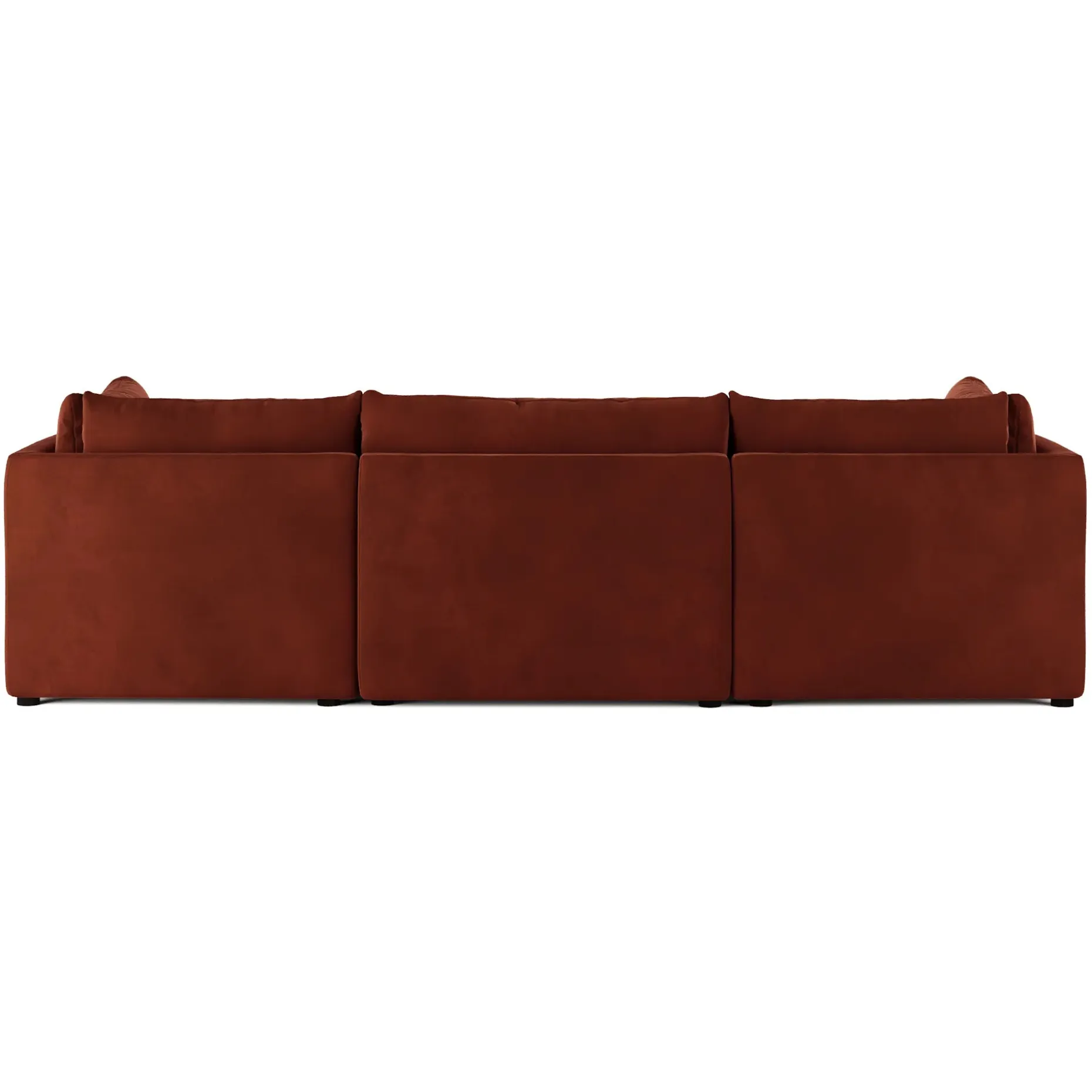 Leigh 121.5" Velvet Modular Open Pit Sectional - Hale Rust