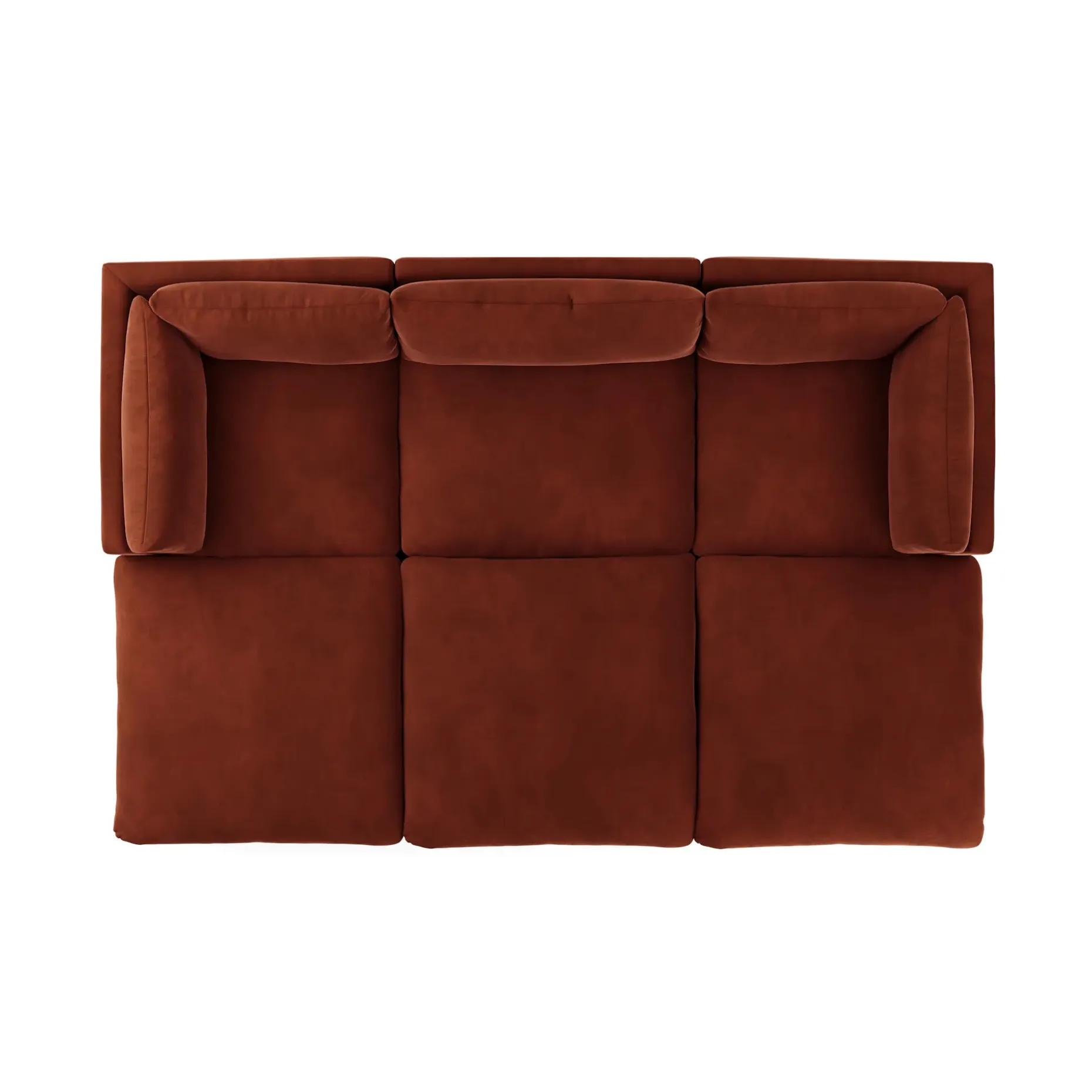 Leigh 121.5" Velvet Modular Open Pit Sectional - Hale Rust
