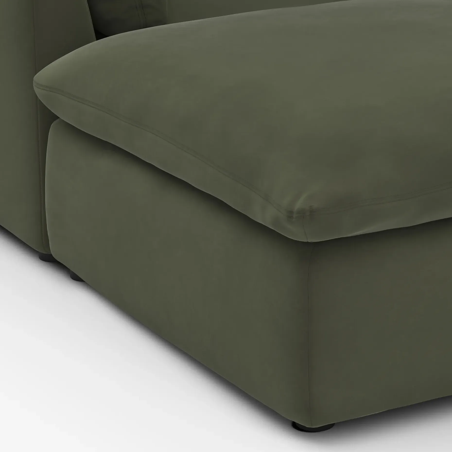 Leigh 121.5" Velvet Modular Open Pit Sectional - Hale Fir Green