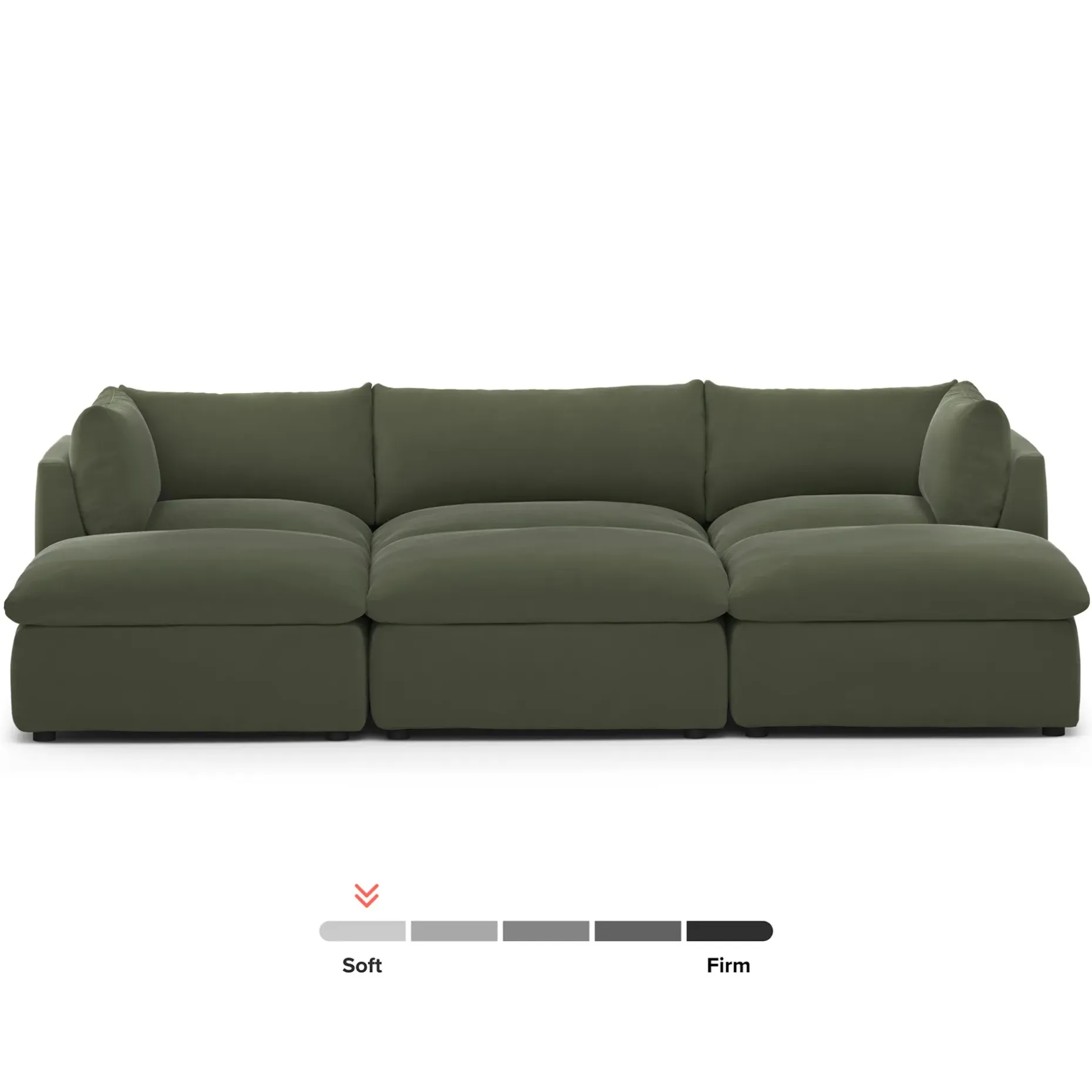 Leigh 121.5" Velvet Modular Open Pit Sectional - Hale Fir Green