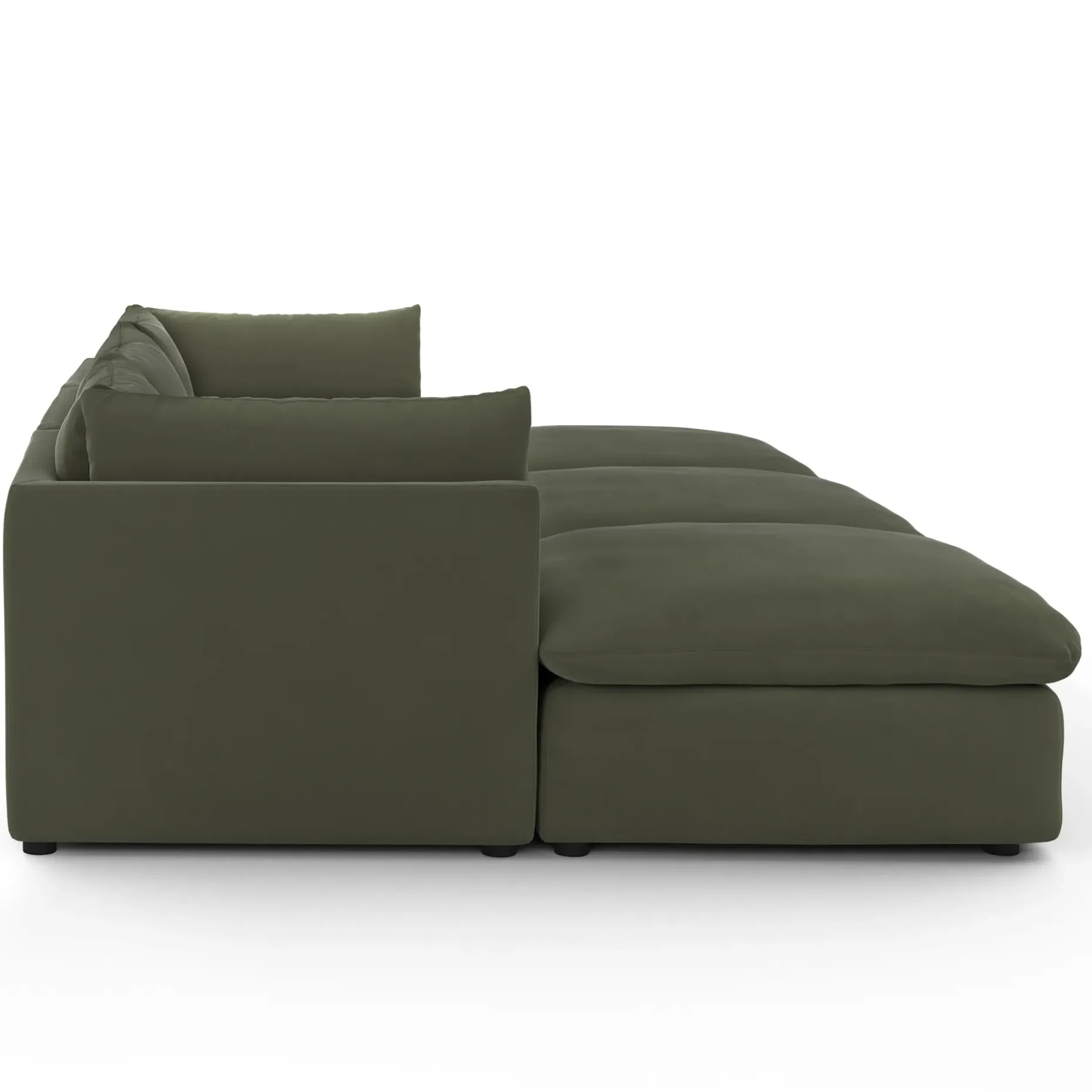 Leigh 121.5" Velvet Modular Open Pit Sectional - Hale Fir Green