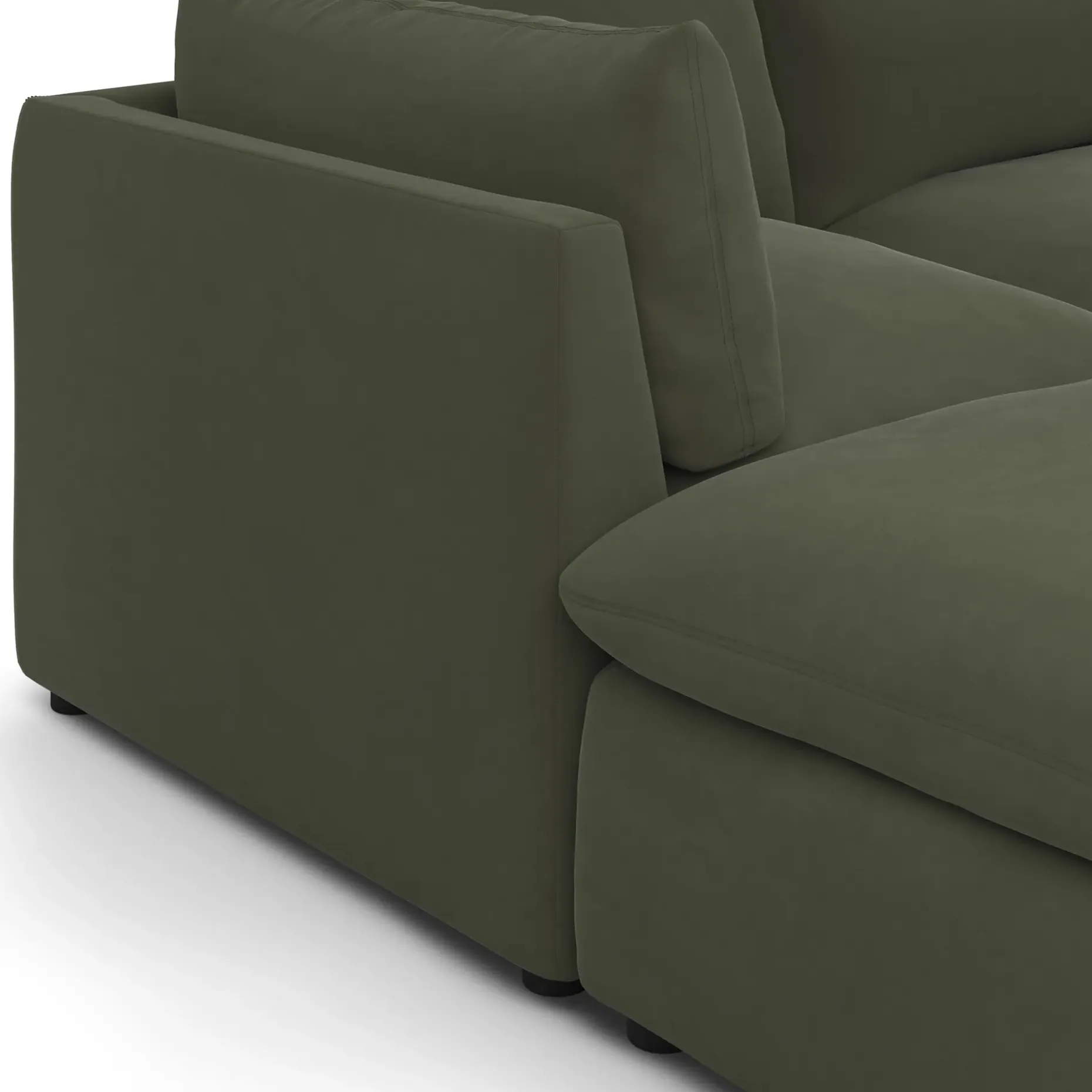 Leigh 121.5" Velvet Modular Open Pit Sectional - Hale Fir Green
