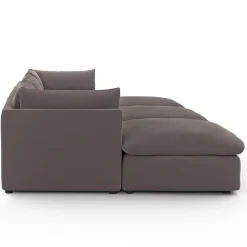 Leigh 121.5" Velvet Modular Open Pit Sectional - Hale Warm Gray
