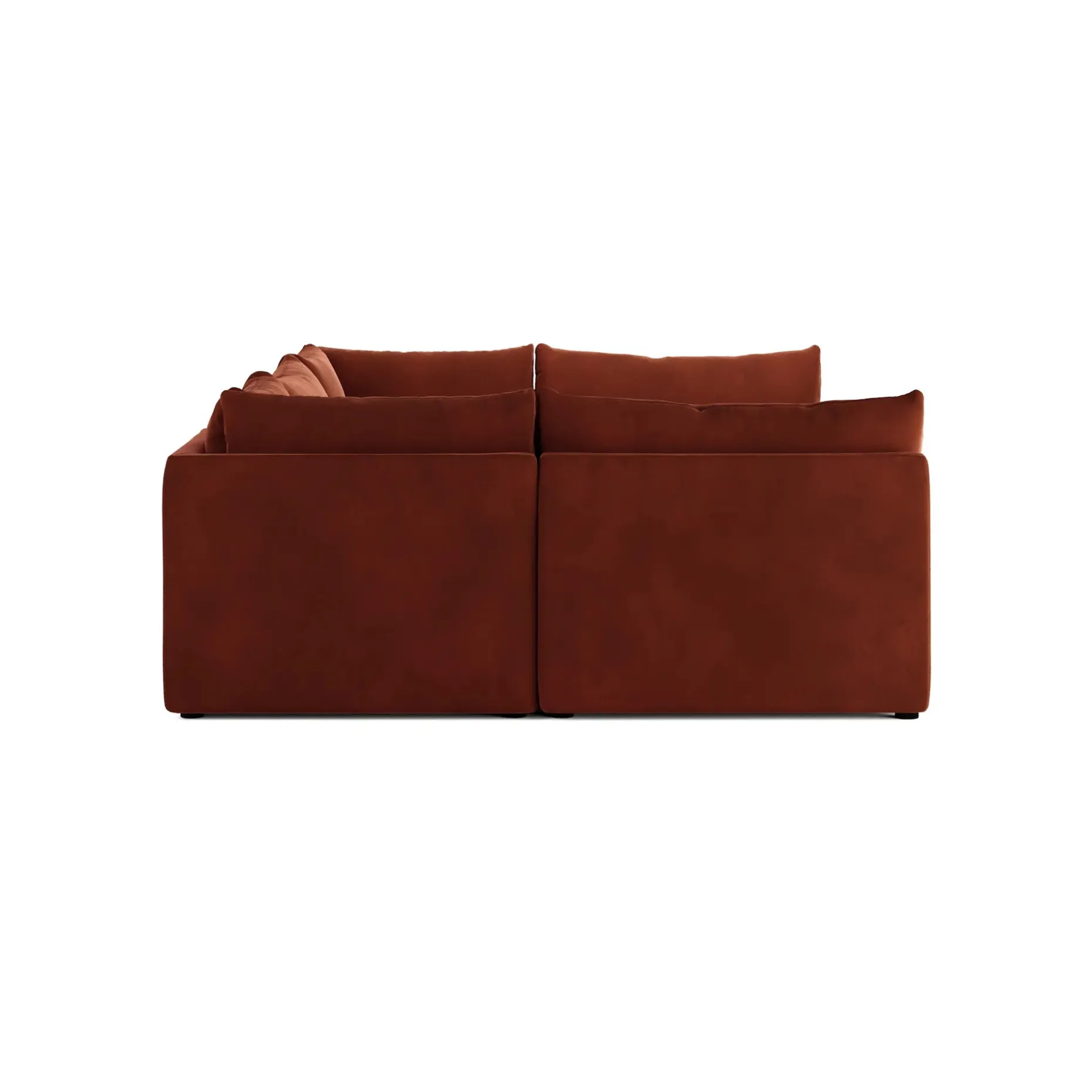 Leigh 121.5" Velvet Modular 5-Seater U-Shaped Sectional - Hale Rust