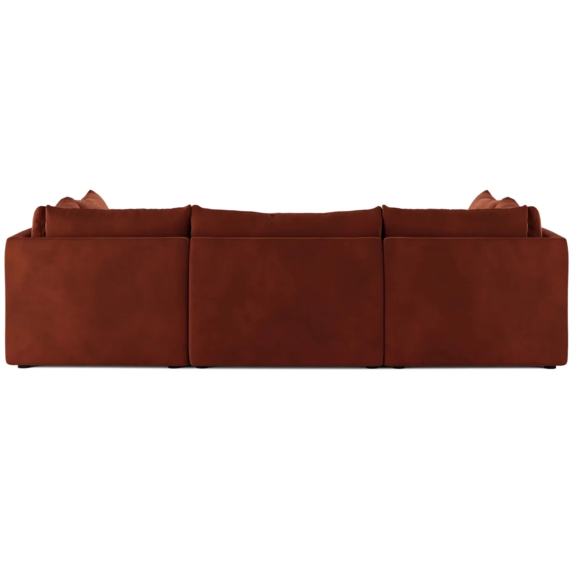 Leigh 121.5" Velvet Modular 5-Seater U-Shaped Sectional - Hale Rust