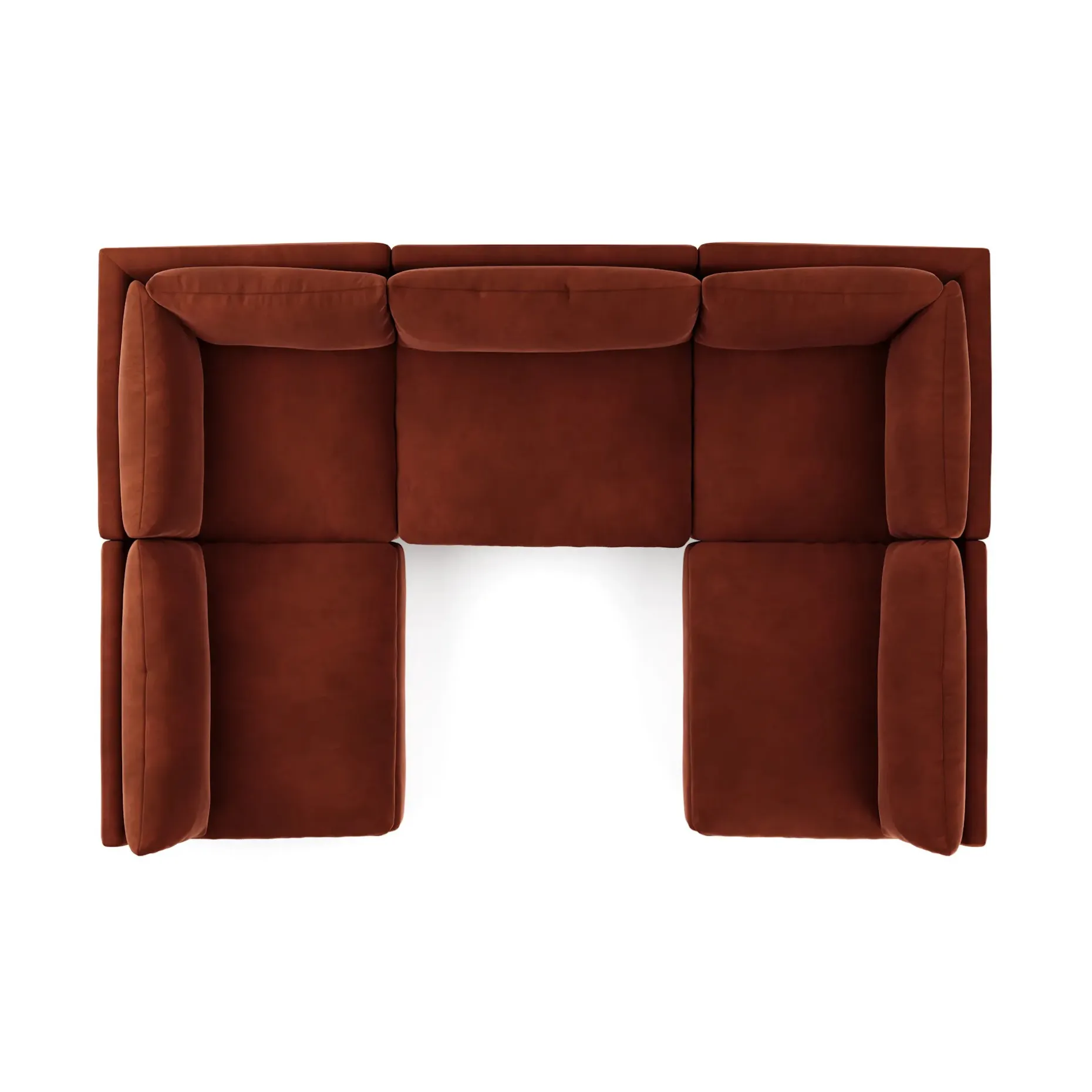 Leigh 121.5" Velvet Modular 5-Seater U-Shaped Sectional - Hale Rust
