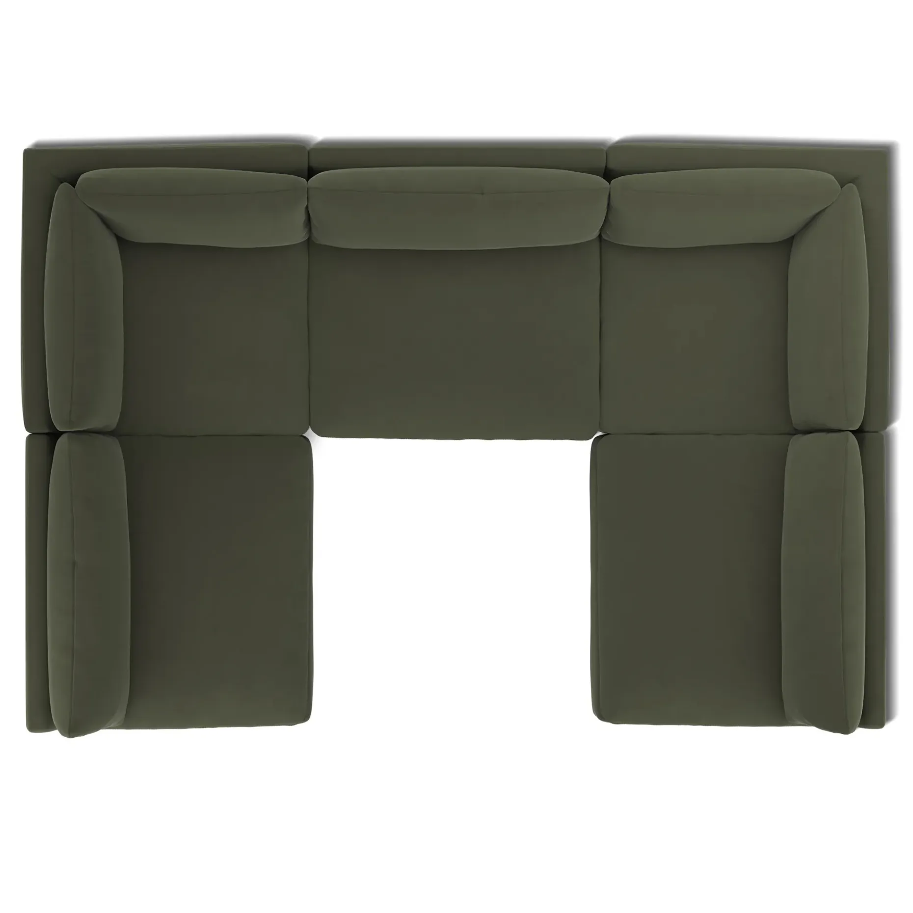 Leigh 121.5" Velvet Modular 5-Seater U-Shaped Sectional - Hale Fir Green